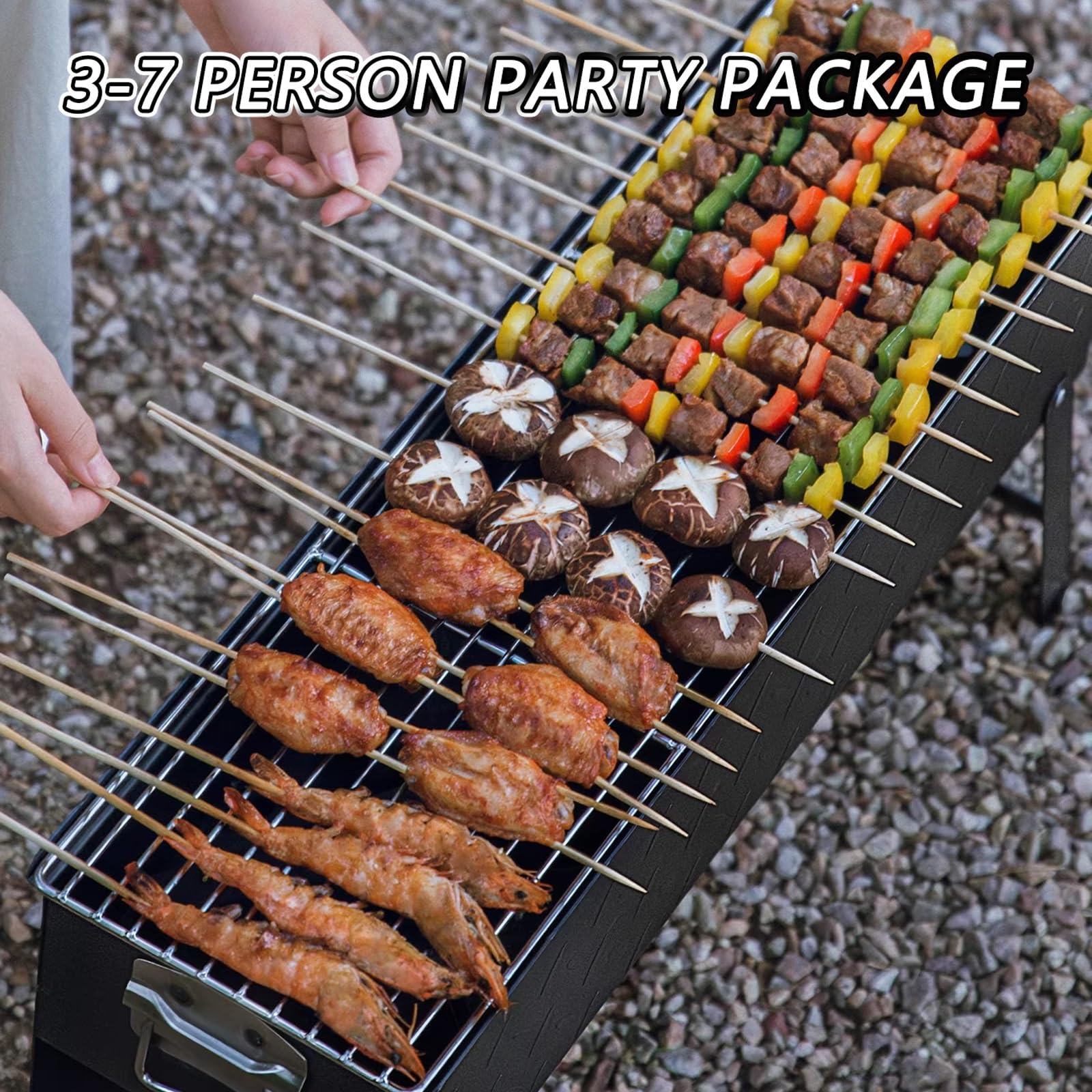 Przenośny grill węglowy, 61 cm, składany, walcowany na zimno stalowy design z wentylacją do gotowania na zewnątrz, idealny na grilla na podwórku i imprezy kempingowe