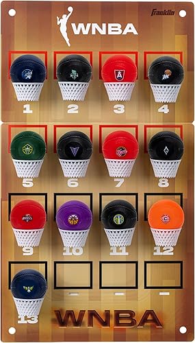 Franklin Sports WNBA - Rastreador de aro de baloncesto con licencia oficial con mini aros + pelotas de baloncesto, todos los equipos incluidos
