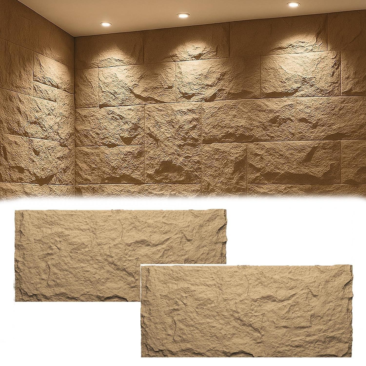1/3/5/8 szt Panele ścienne ze sztucznego kamienia - 120x60cm
