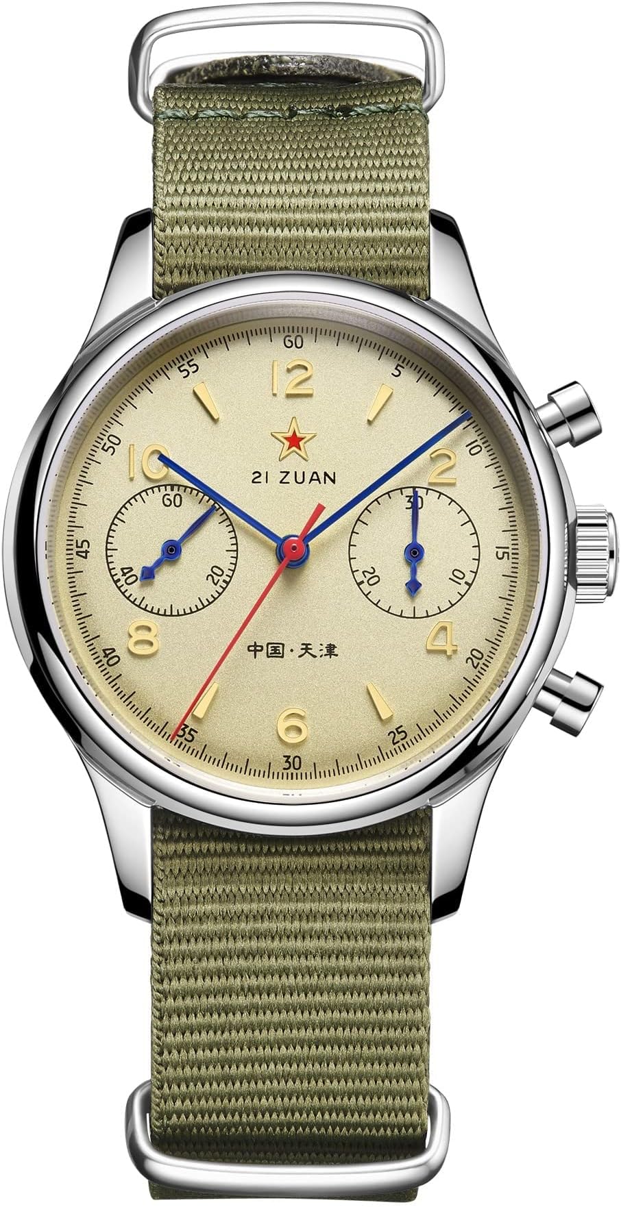 HEMUDUSeagull 1963 Men's Mechanical Watch Pilots Chronograph ST1901 Movement 38MM 40MM Retro Watch for Men Sapphire Acrylic Stainless Steel with Manual Winding