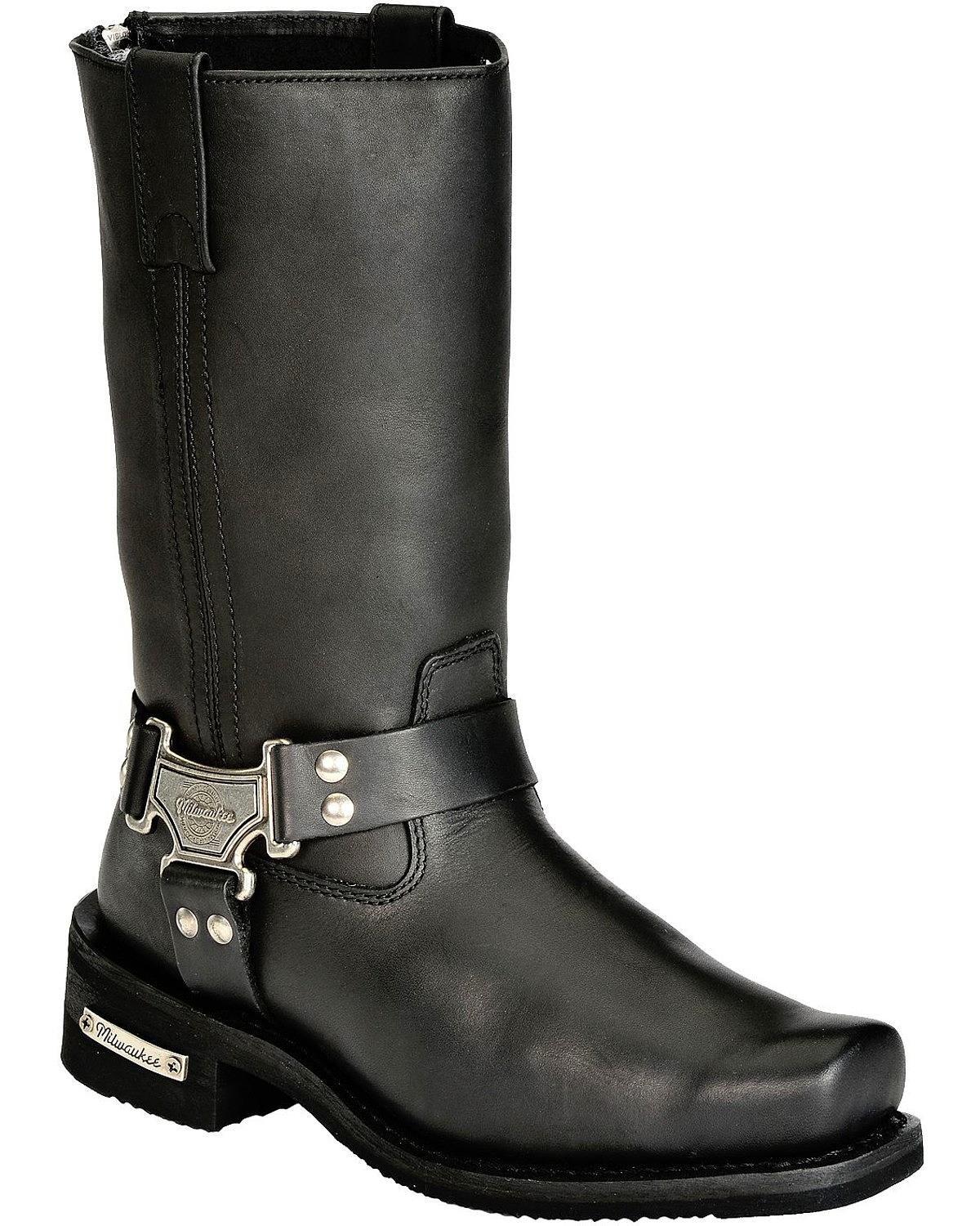 Classic Harness Leather Men's Motorcycle Boots