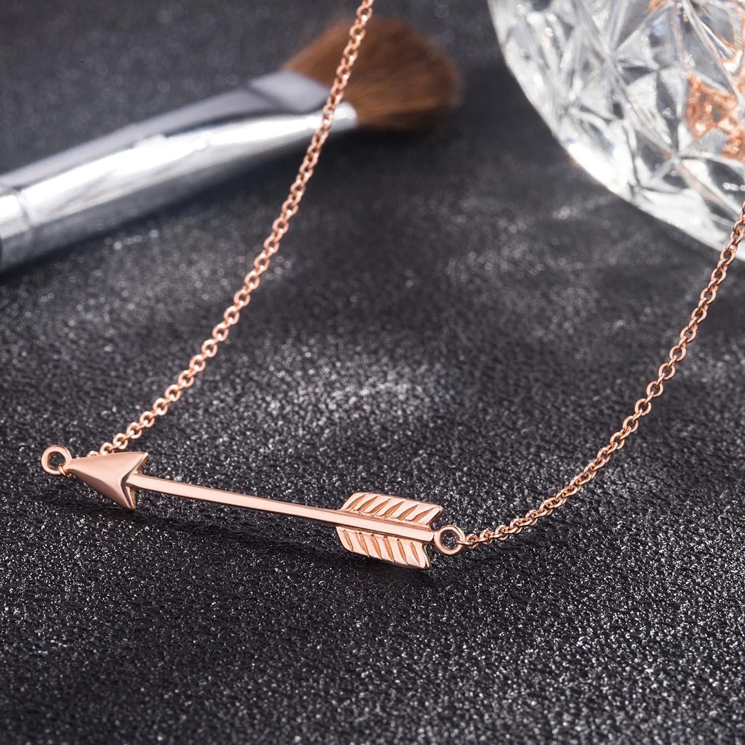 Dankadi Chic 925 Sterling Silver Cupid's Arrow Pendant Necklace Women Dainty Arrow Initial Choker Silver/Gold Fine Jewelry Gift For Her