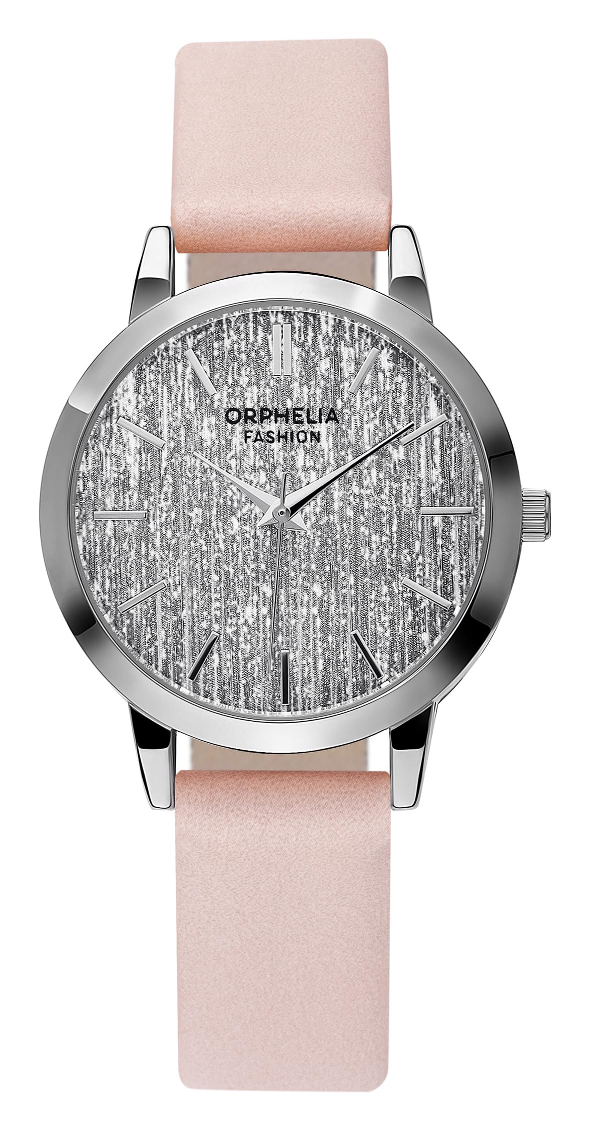 Orphelia Fashion Womens Analogue Watch Sparkle Chic with Leather Strap,Pink