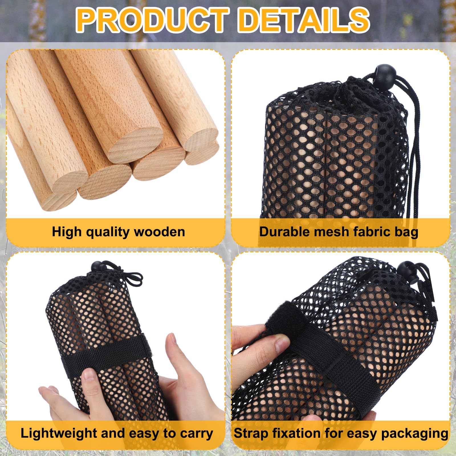 RoundFunny 2 Set Rattle Bag Buck Call Deer Call Hunting Bag Realistic Antlers Rattling Sound for Whitetail Deer Calls Portable Deer Hunting Calls