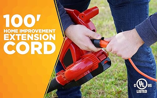 Miniatura 2 de Woods - Extensión para exteriores, 100 pies, calibre 16, 3 puntas, césped y jardín, naranja, 0269