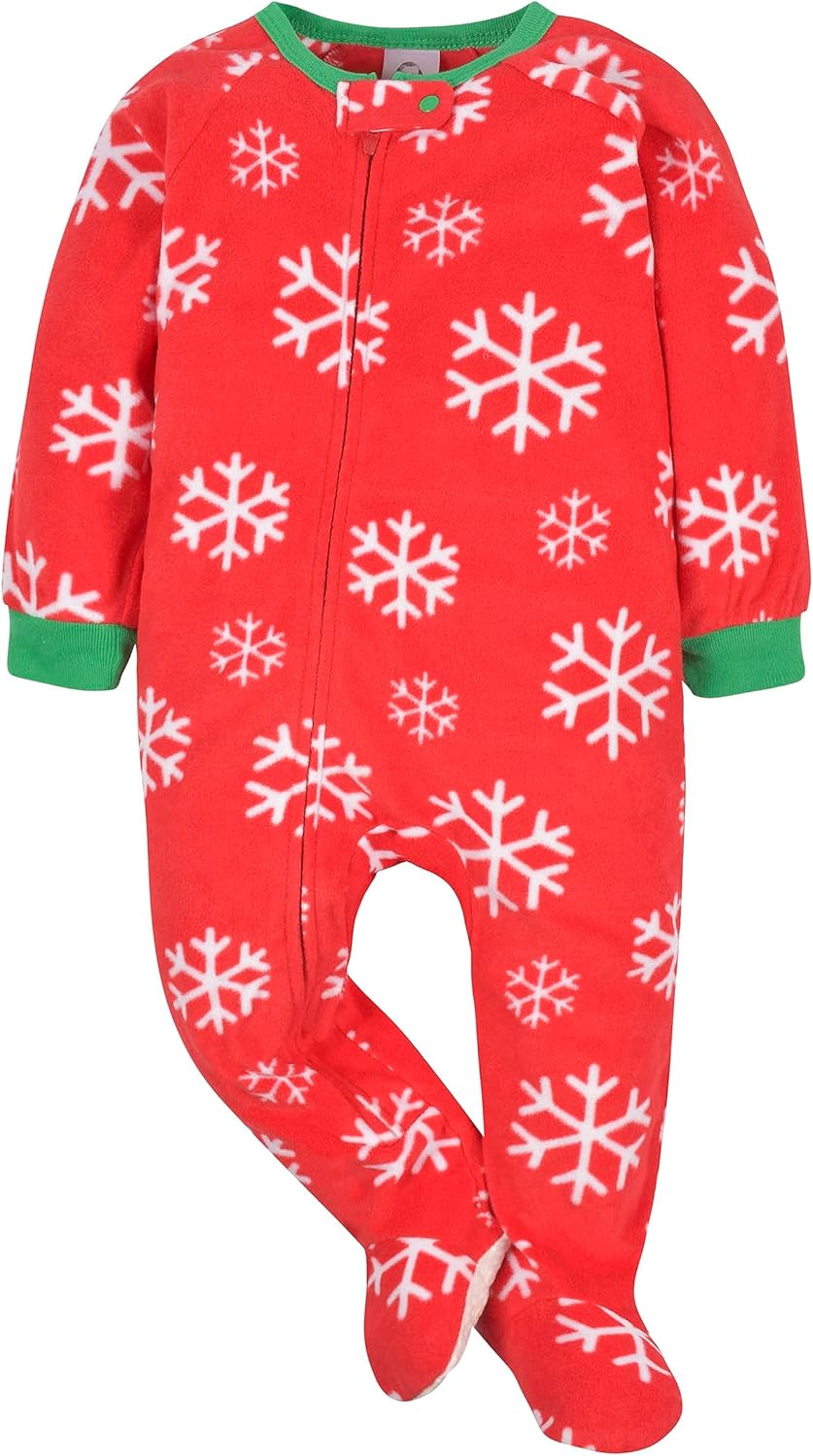 Gerber 2-Pack Baby & Toddler Neutral Snowflakes Bear Fleece Pajamas