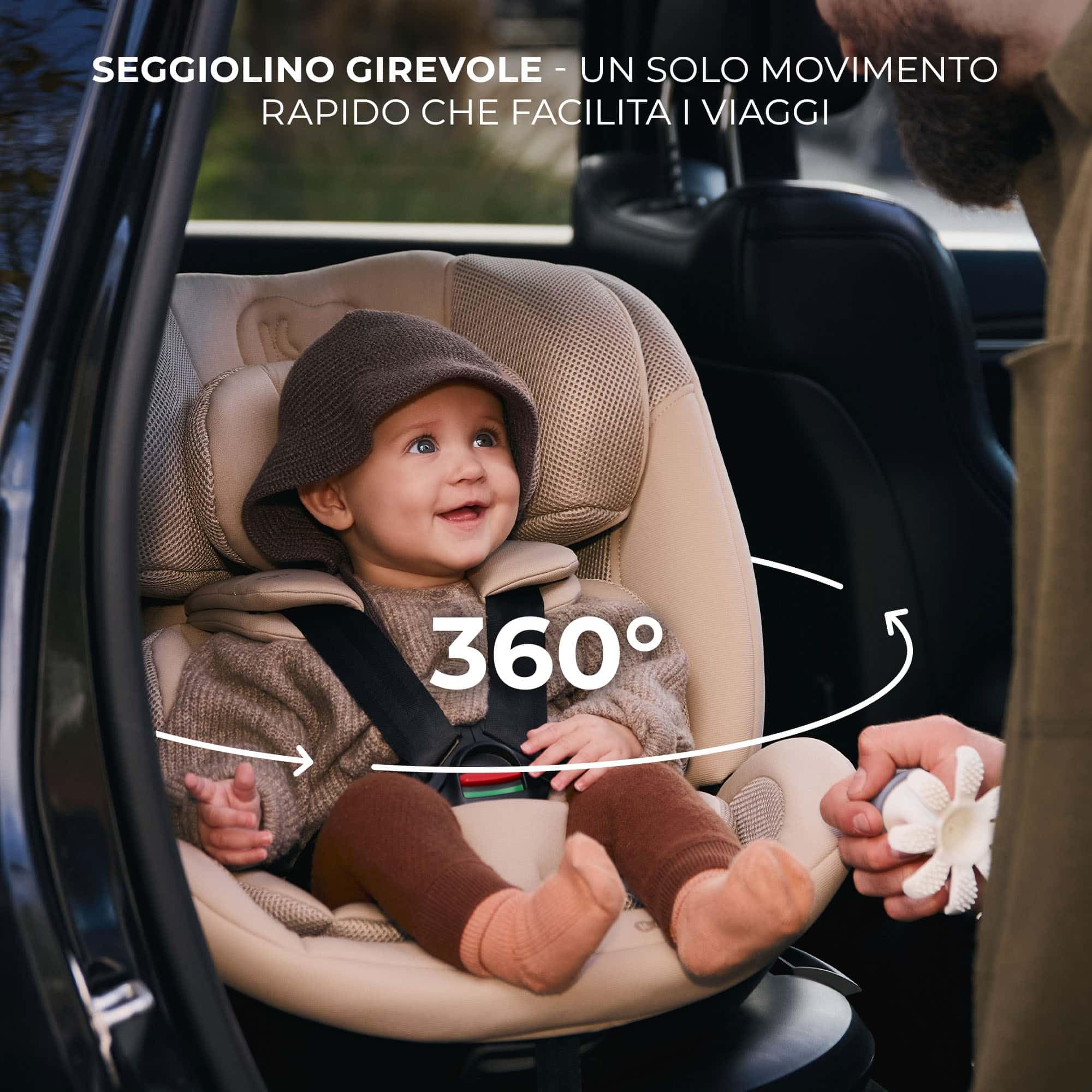 Kinderkraft XPEDITION 3 I-SIZE 40-150 cm, Seggiolino auto 0-36 kg, 360 girevole, Isofix Base, Reclinabile Posizione sdraiata, Poggiatesta regolabile, Gruppo 0 1 2 3, SPS+, H-GUARD+, Nero