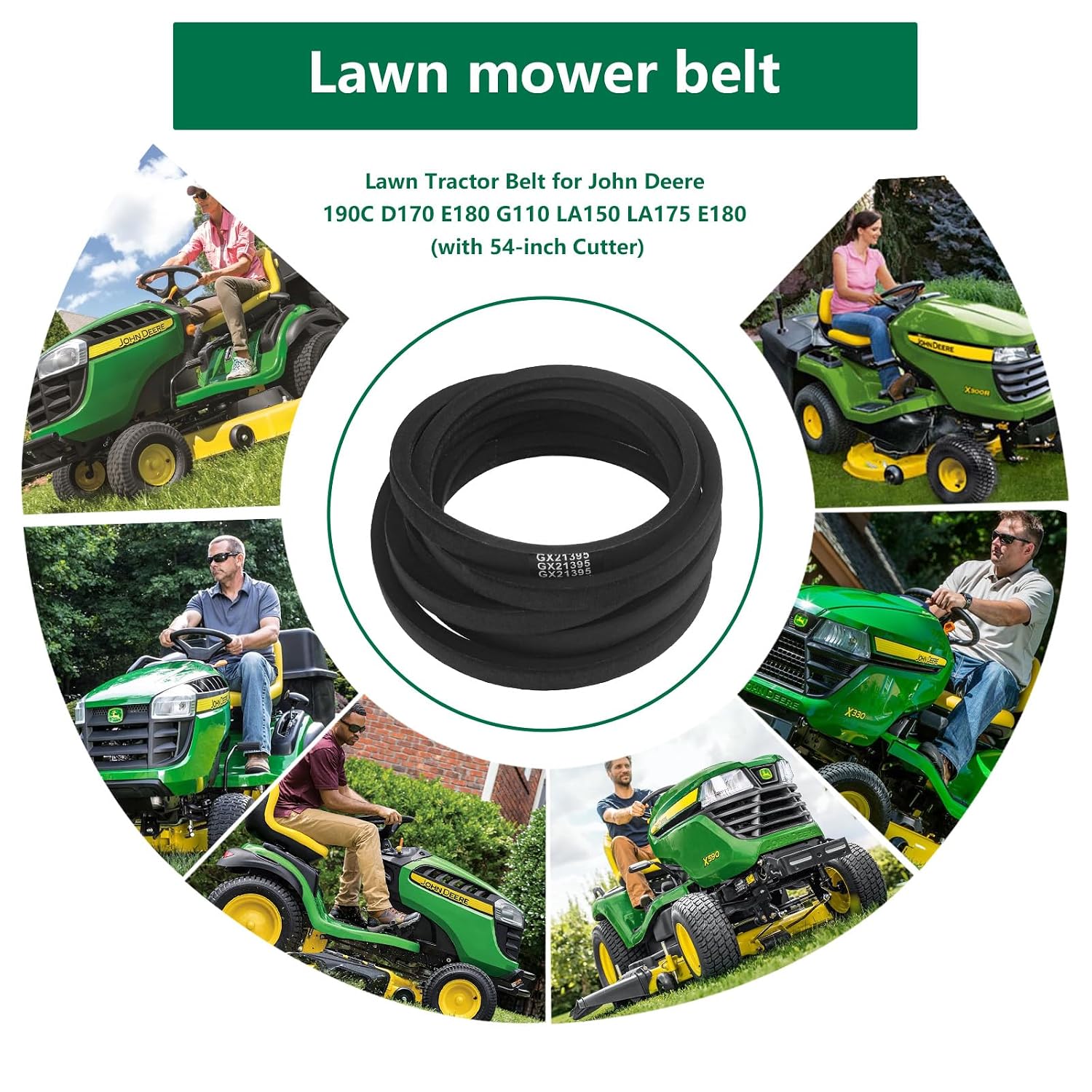 GX21395 Mower Deck Belt (5/8" x 161.75") Fit for John Deere 54" Deck