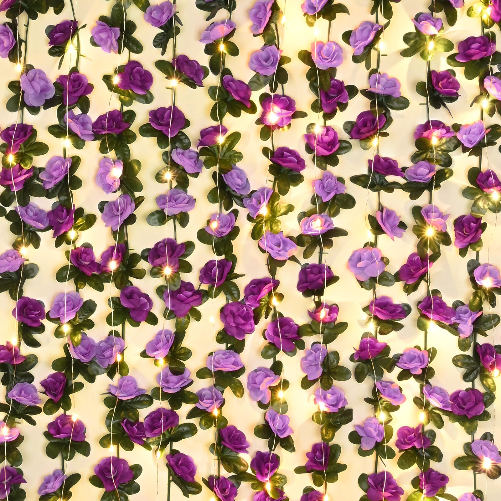 Guirlande lumineuse fleurs artificielles 30m suspendre deco interieure sans entretien