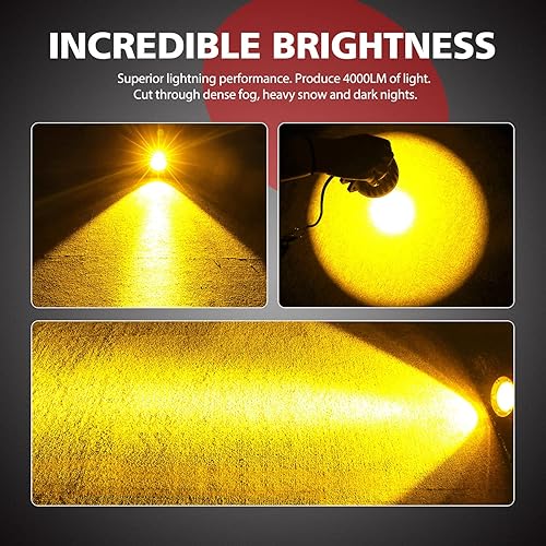 Miniatura 6 de Luces LED redondas ámbar de 4 pulgadas para todo terreno de 80 W, 2 luces de zanja de punto de 10, luces antiniebla amarillas en techo parachoques