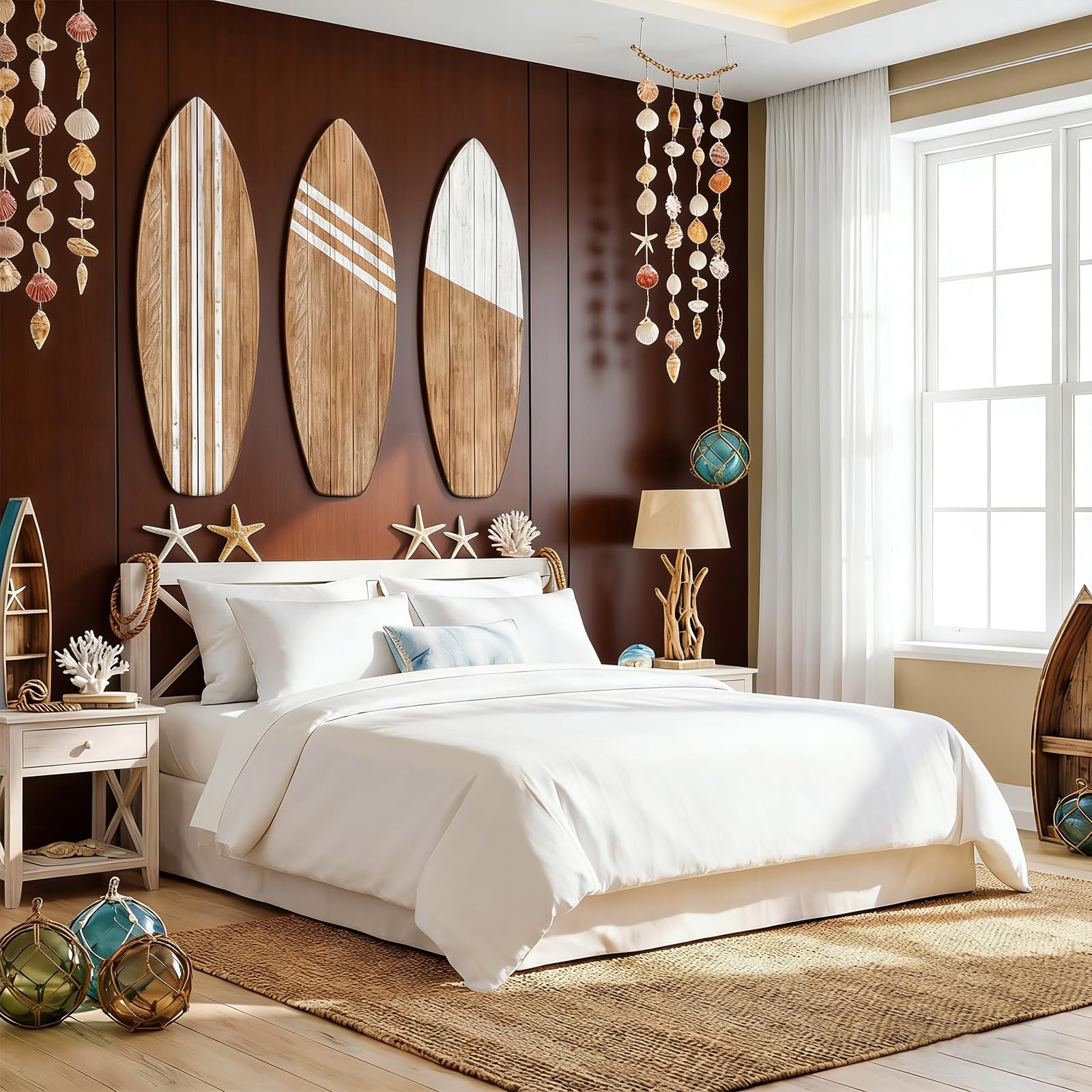 3 tavole da surf extra grandi, decorazione da parete in legno, 80 x 25 cm, decorazione da parete per esterni, decorazione da parete per camera da letto, piscina, bar tropicali, decorazione per la casa