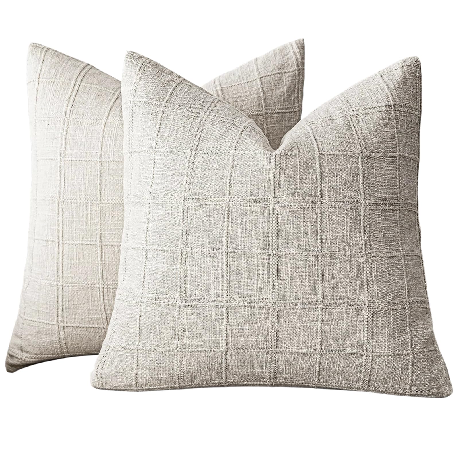 Kaiyzo 2 Pcs Homeware Cushion Covers 45 x 45 cm with Invisible Zipper, Cushions Included for Home Décor, Bedroom and Sofa, Stylish Sofa Cushions for Living Room Comfort and Decoration