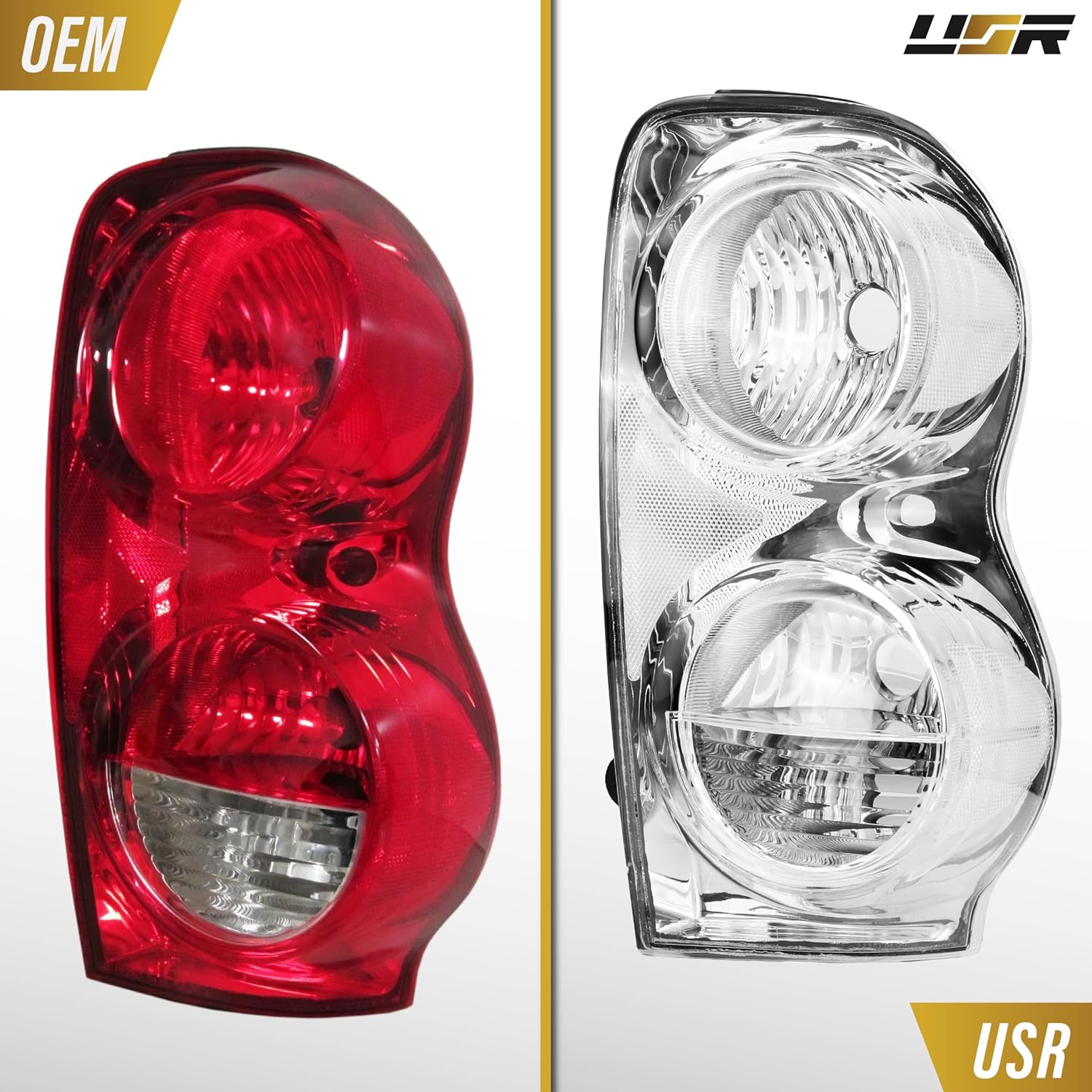 UNIQUE STYLE RACING 04-09 Durango SUV Tail Light (Left + Right) Compatible with 2004-2009 Dodge Durango Sport Utility Vehicle All Models/Trims SXT SLT Adventurer Limited (CLEAR LENS w/COLOR BULBS)