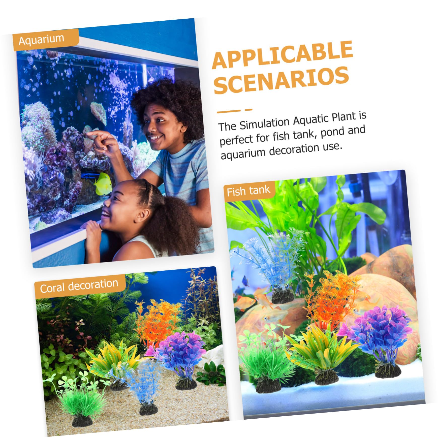 Alipis 5 Set Piante Paesaggistiche per Acquari UV Potere Impianti Piante Acquatiche Pianta Decorazioni per Acquari da Acquario Decorazioni per D'acquario Plastica 5 Pezzi*5