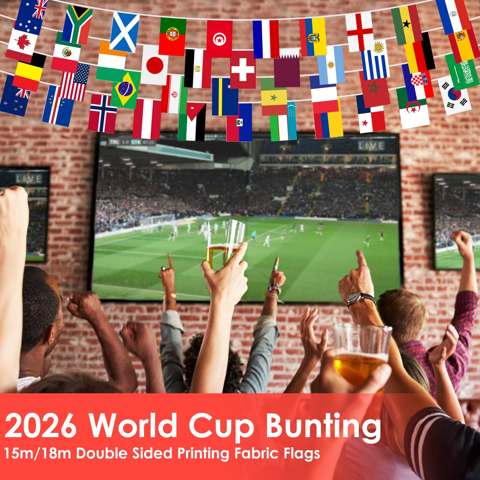 AhfuLife 1 Pack World Flag Bunting for World Cup Party Decorations 2026 - Image 4