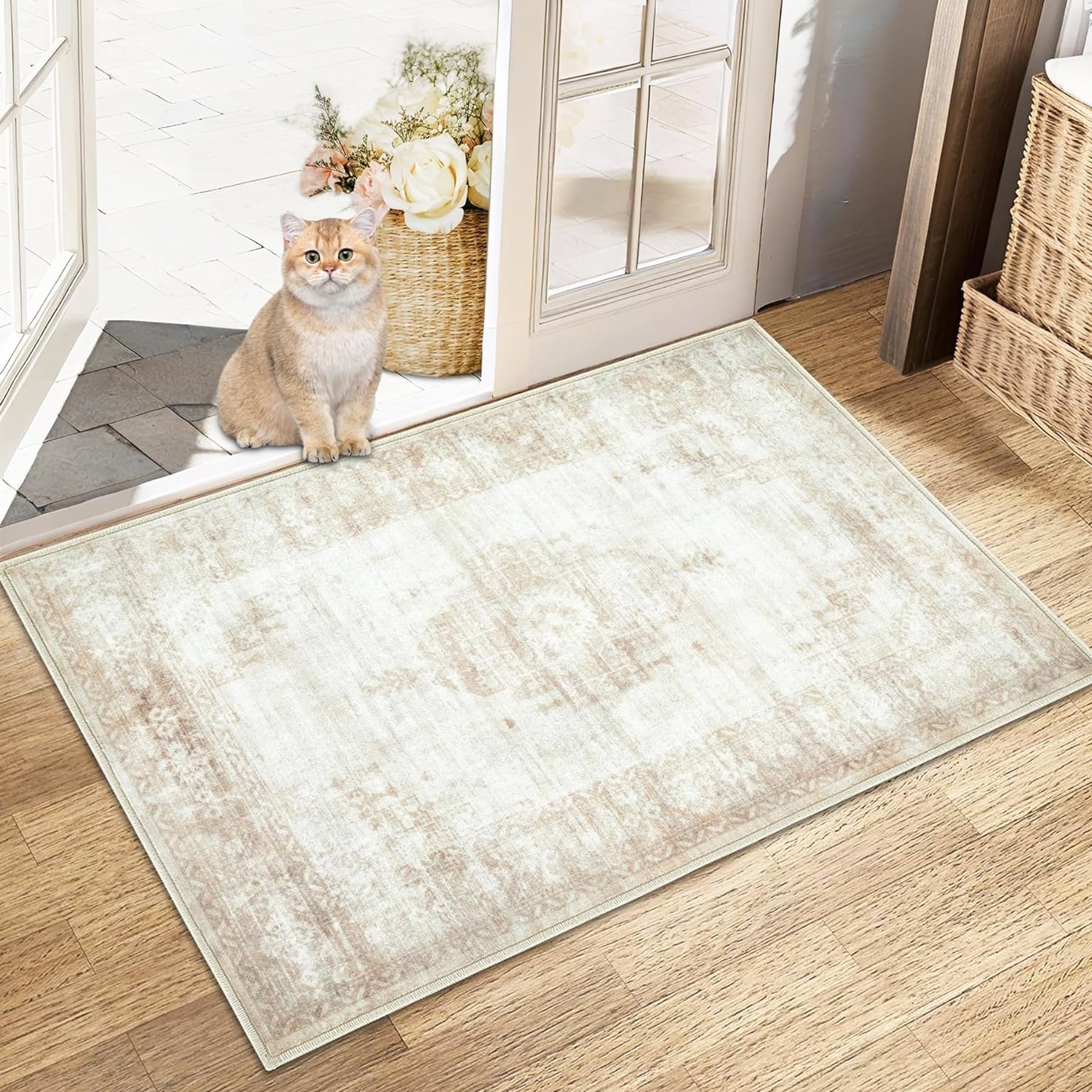 Amazon.com: Area Rug 2x3 Entryway Rugs - Machine Washable Vintage