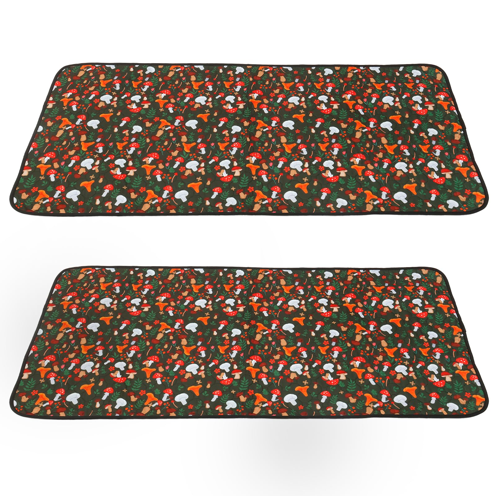 2Pack Guinea Pig Cage Liner, Washable Guinea Pig Bedding, Reusable Rabbit Mat, Fast Absorbent Hamster Pee Mat for Small Animals Pet Cat Hamster Rabbit Bedding(Green Mushroom 120*60cm)