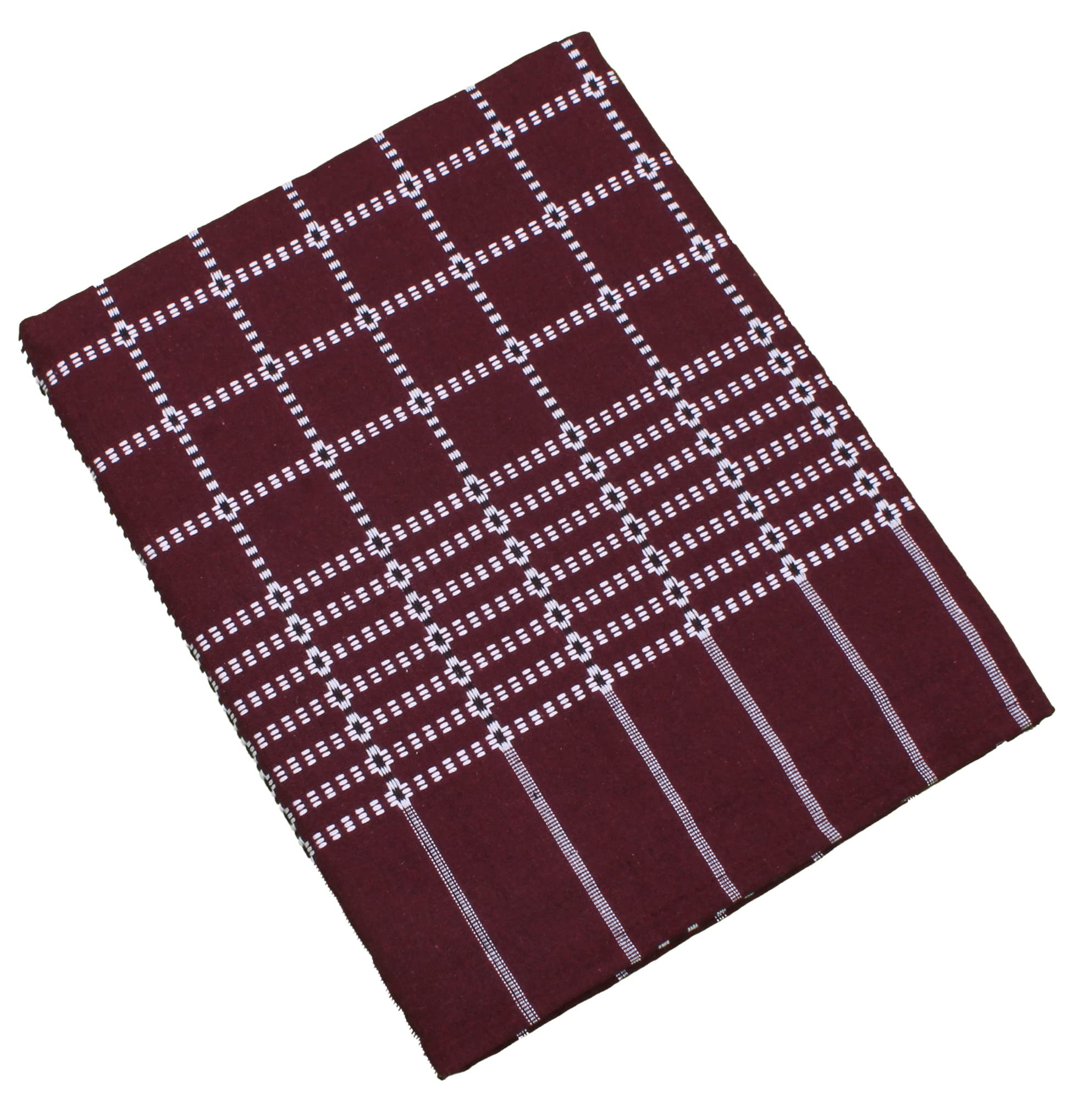 THARUNSHA ELITE Single Size 100% Cotton Blanket/Solapur Chaddar/Cotton Bedsheet/Maroon Color (60x90 inches) Set of 1