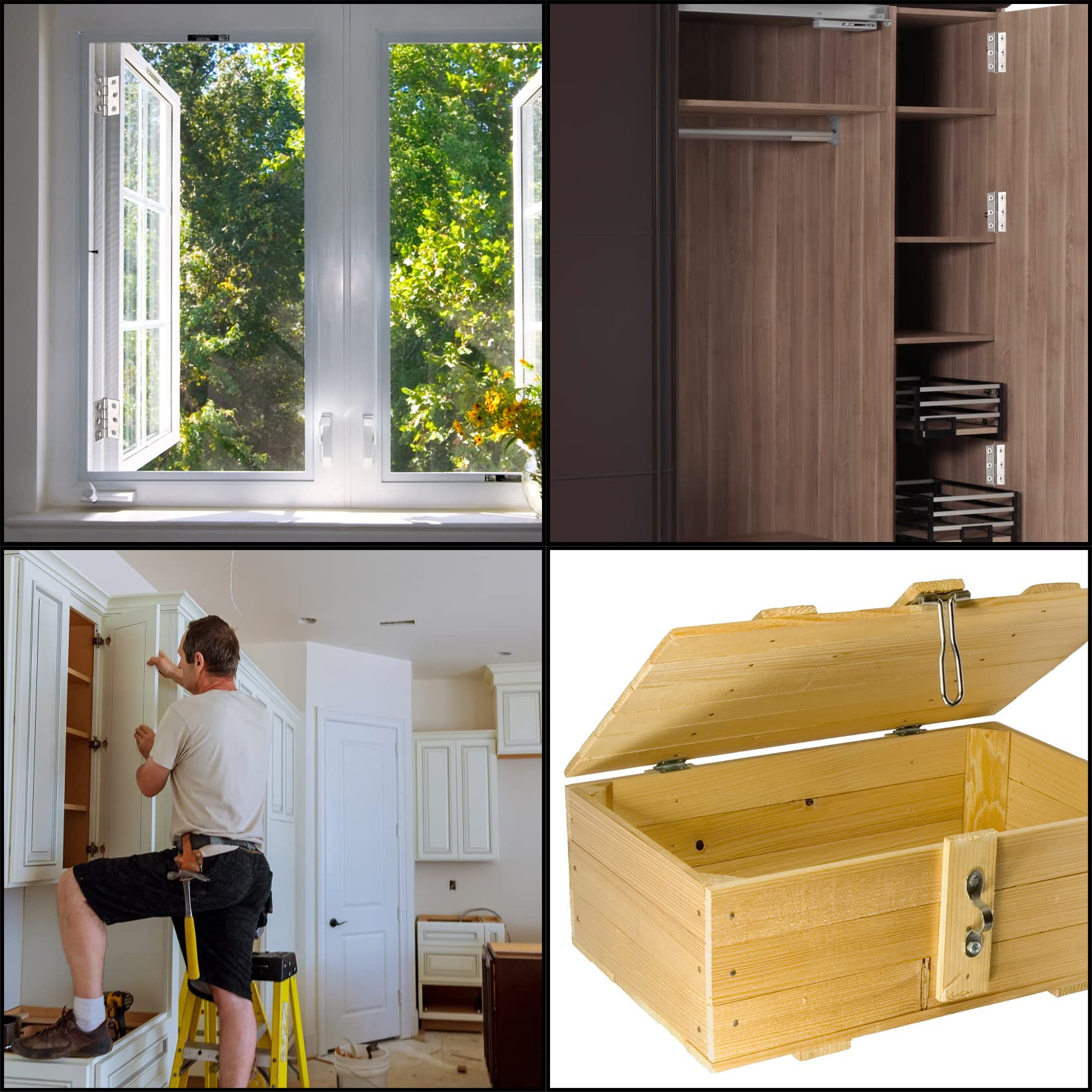 20 Piezas Bisagras Puertas Madera,Visagras Pequeñas, Bisagras de Acero Inoxidable Conectores para Gabinete Armario Puertas Ventanas