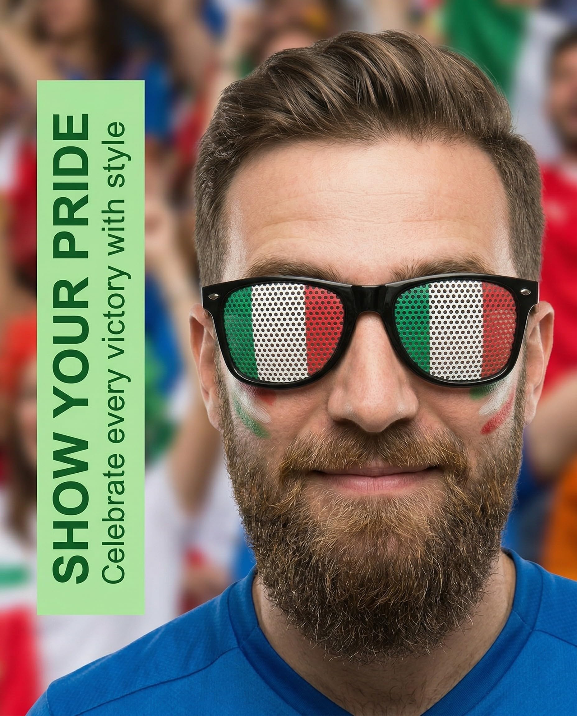 Occhiali Italia Tricolore 2 Paia Tifosi Azzurri Nazionale Calcio