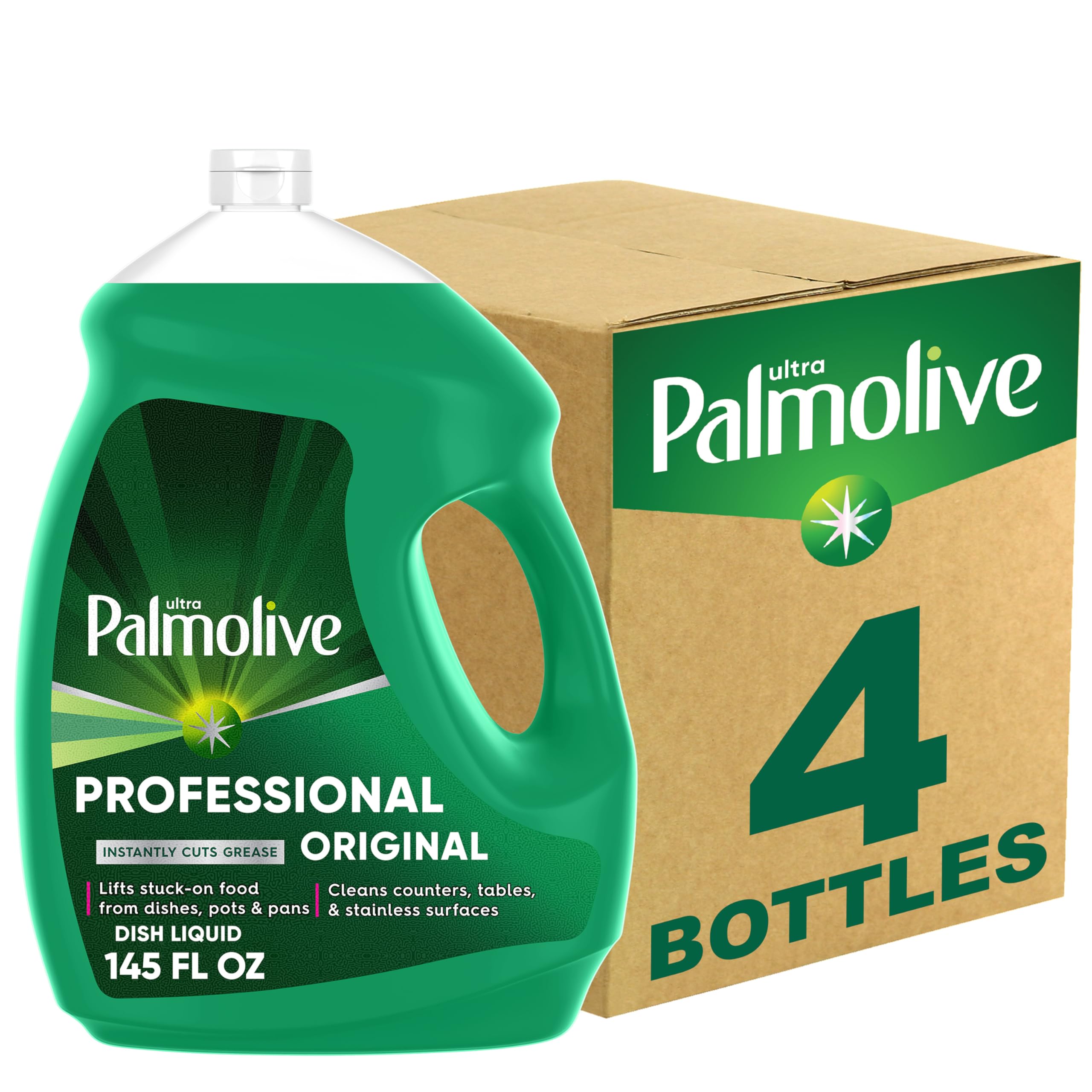 Professional Dishwashing Liquid, Fresh Scent, 145 Oz Bottle, Pack of 4