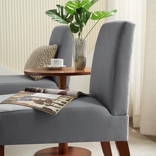 Miniatura 3 de Juego de sillas decorativas tapizadas con mesa a juego, 2 sillas pantuflas, acento decorativo para sala de estar, sala de espera, vestíbulo de