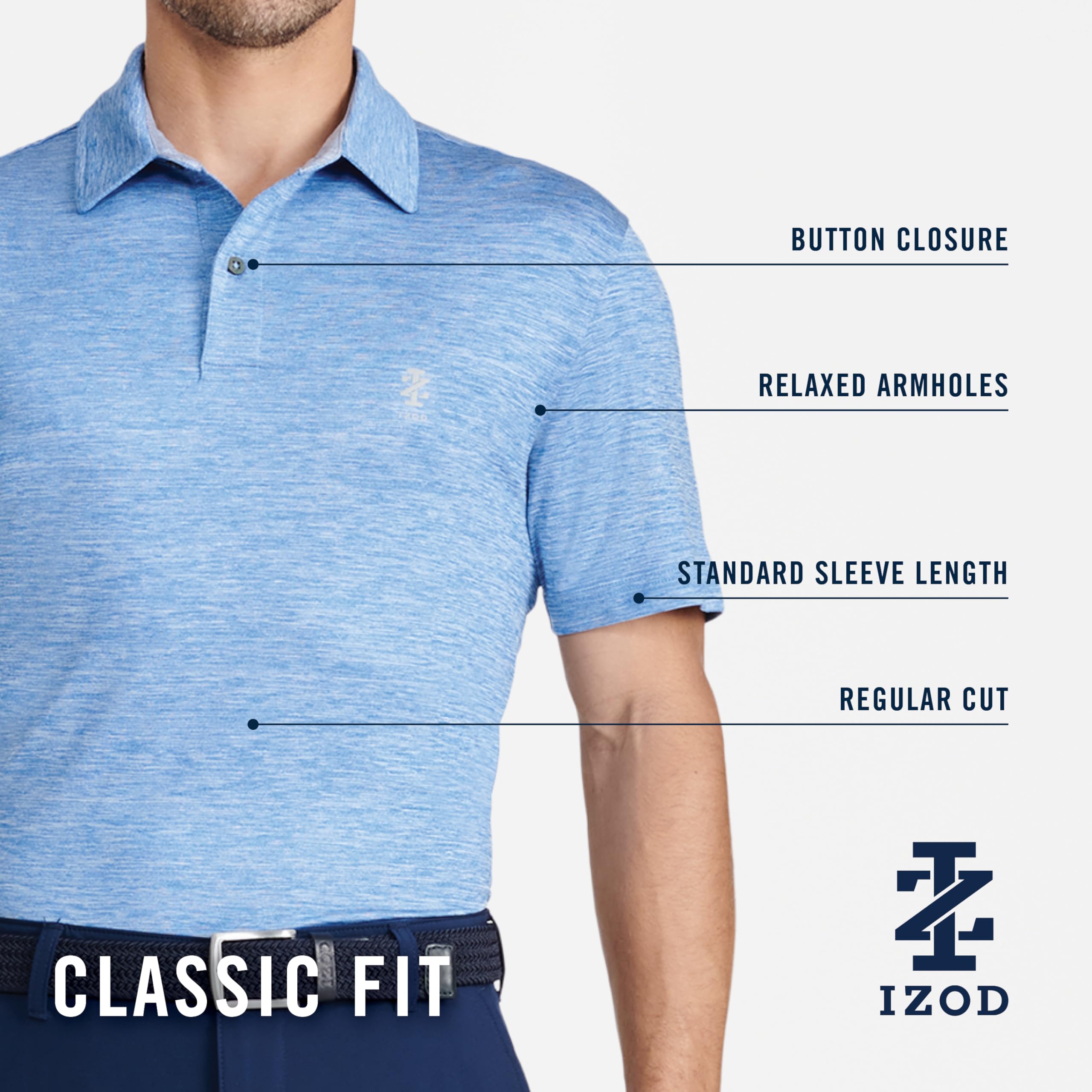 Izod Swingflex Elite Short Sleeve Golf Polo Swingflex Elite - Polo de Golf de Manga Corta Hombre (Pack de 1)