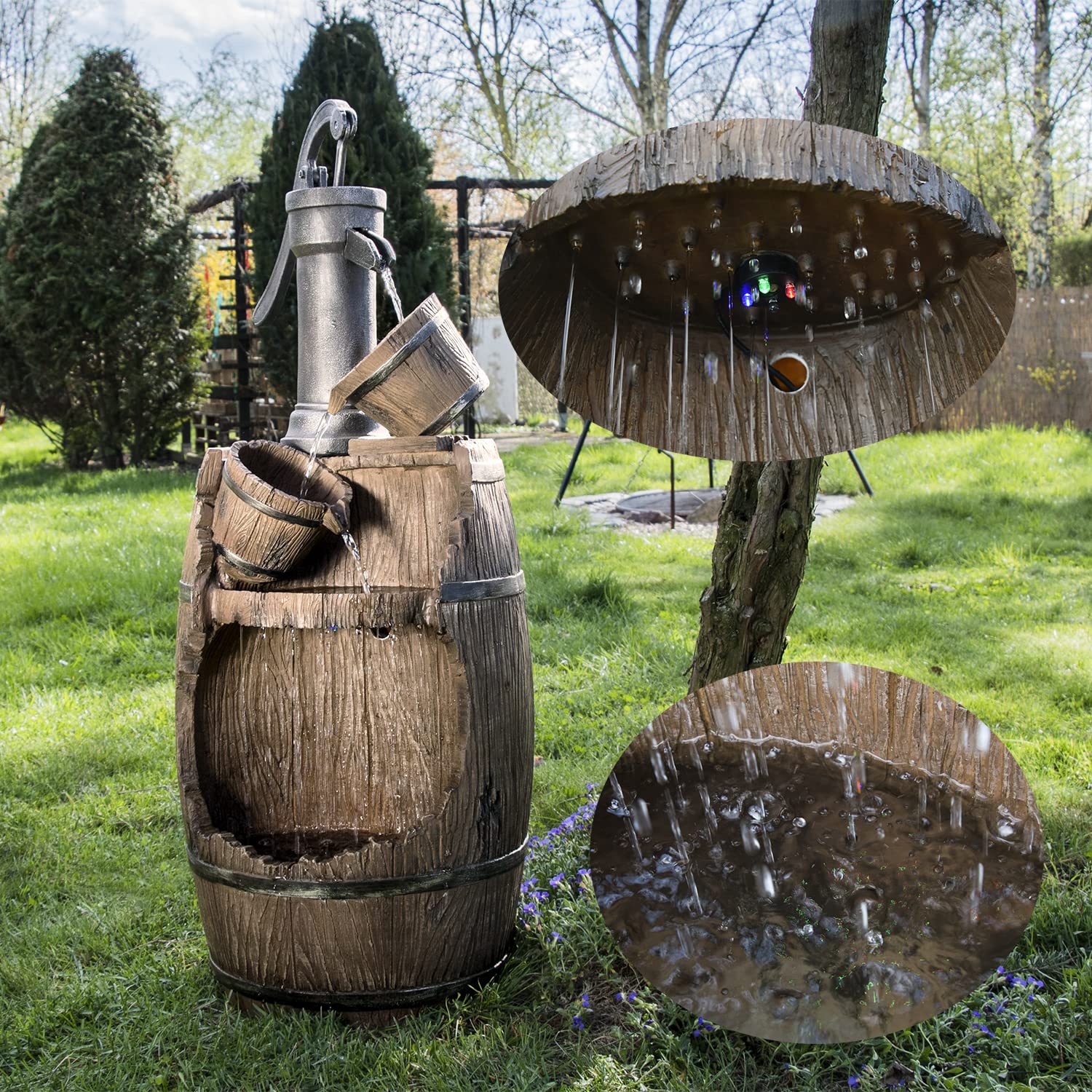 Köhko Gartenbrunnen mit Regenfalleffekt Dölitz 13014 Springbrunnen Wasserspiel