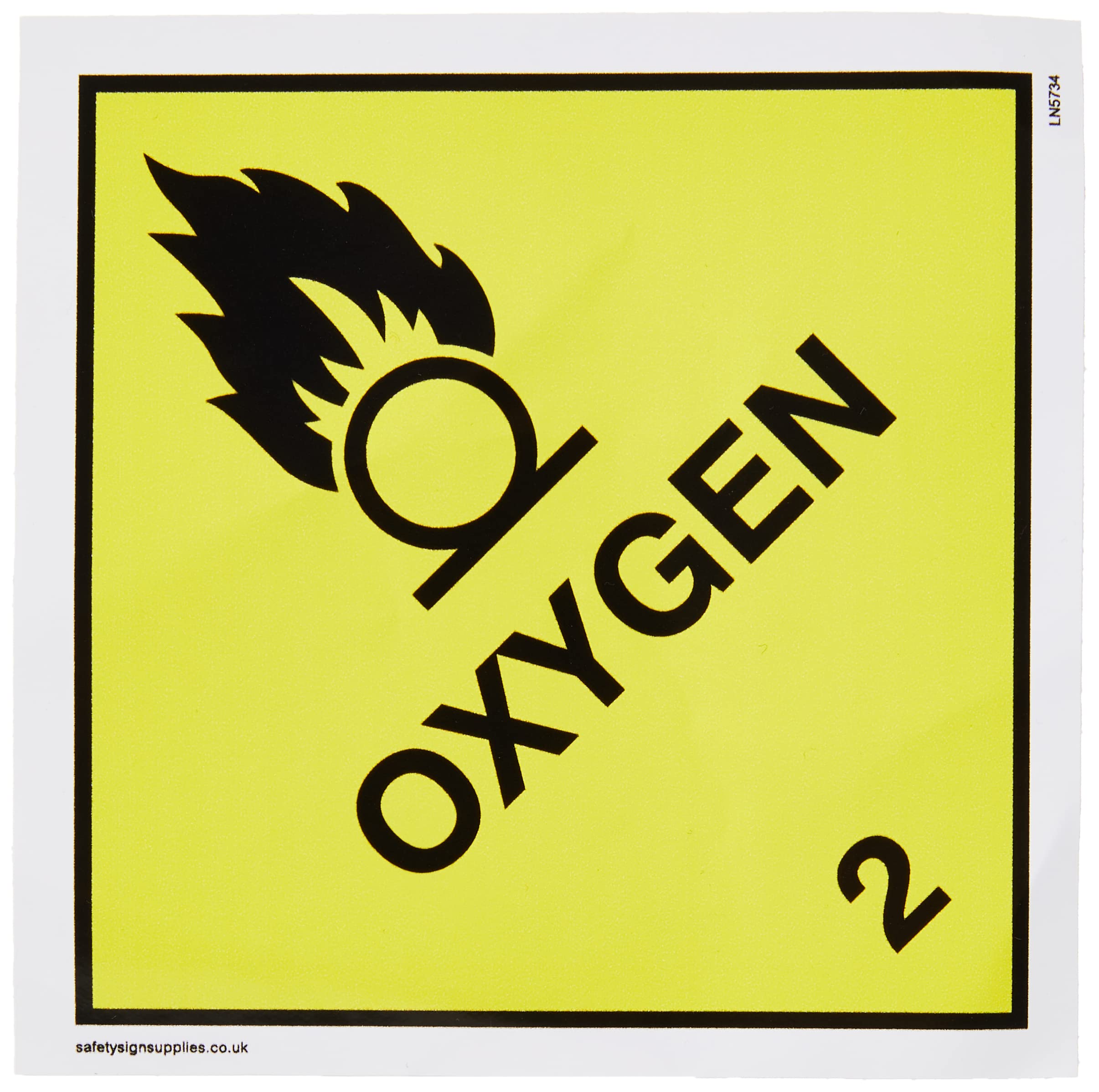 Buy Viking Signs LN5734S10V "Oxygen Hazard" Sign, Vinyl, 100 mm x 100