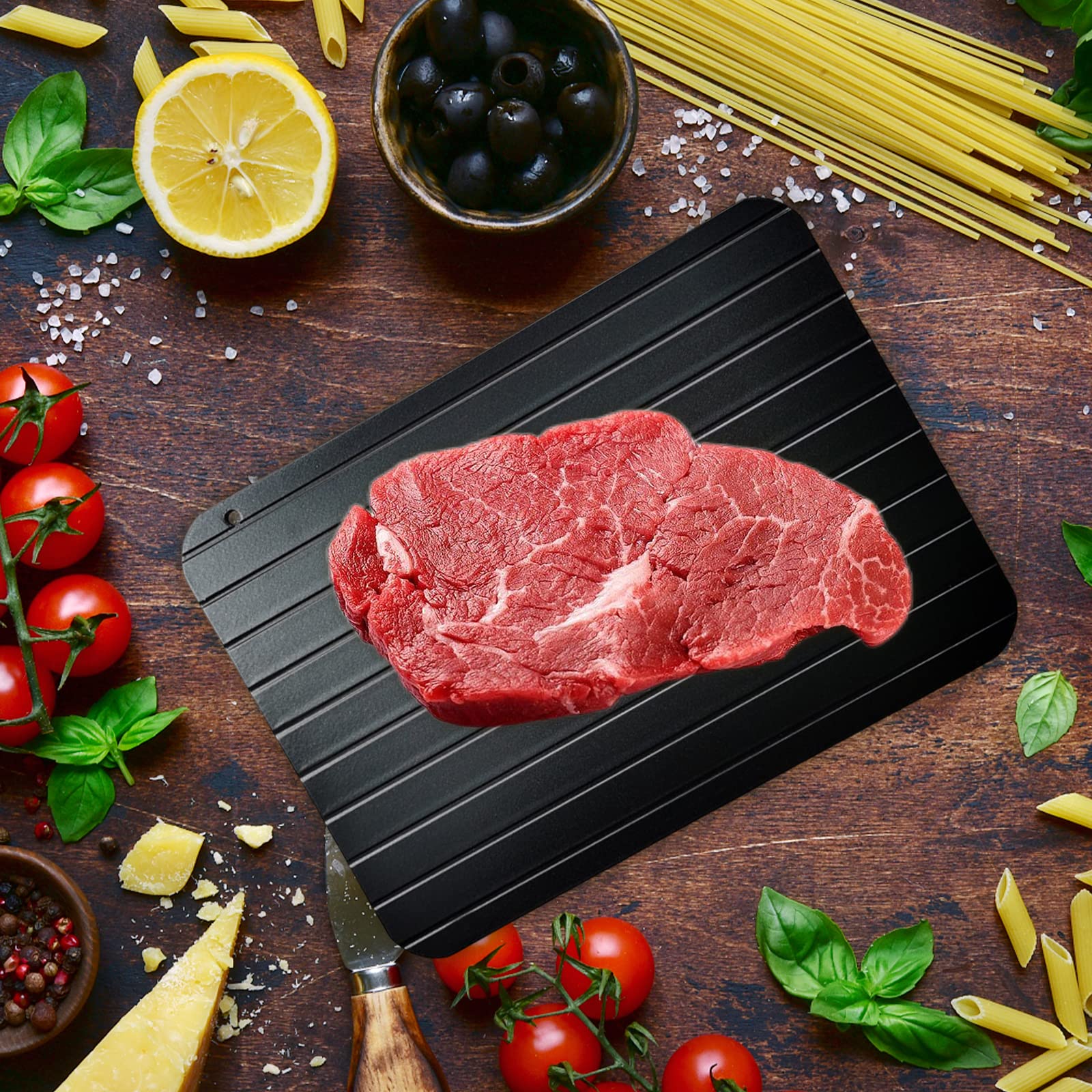 Vassoio Scongelamento Rapido - In Alluminio, 29.5x20.3cm, Naturale, Antiaderente, Lavabile - Foto 8