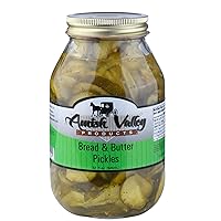 Vista 9 de Amish Valley Products Encurtidos de pan y mantequilla, cuartos de vidrio totalmente naturales (un frasco de un cuarto de galón - 32 onzas)