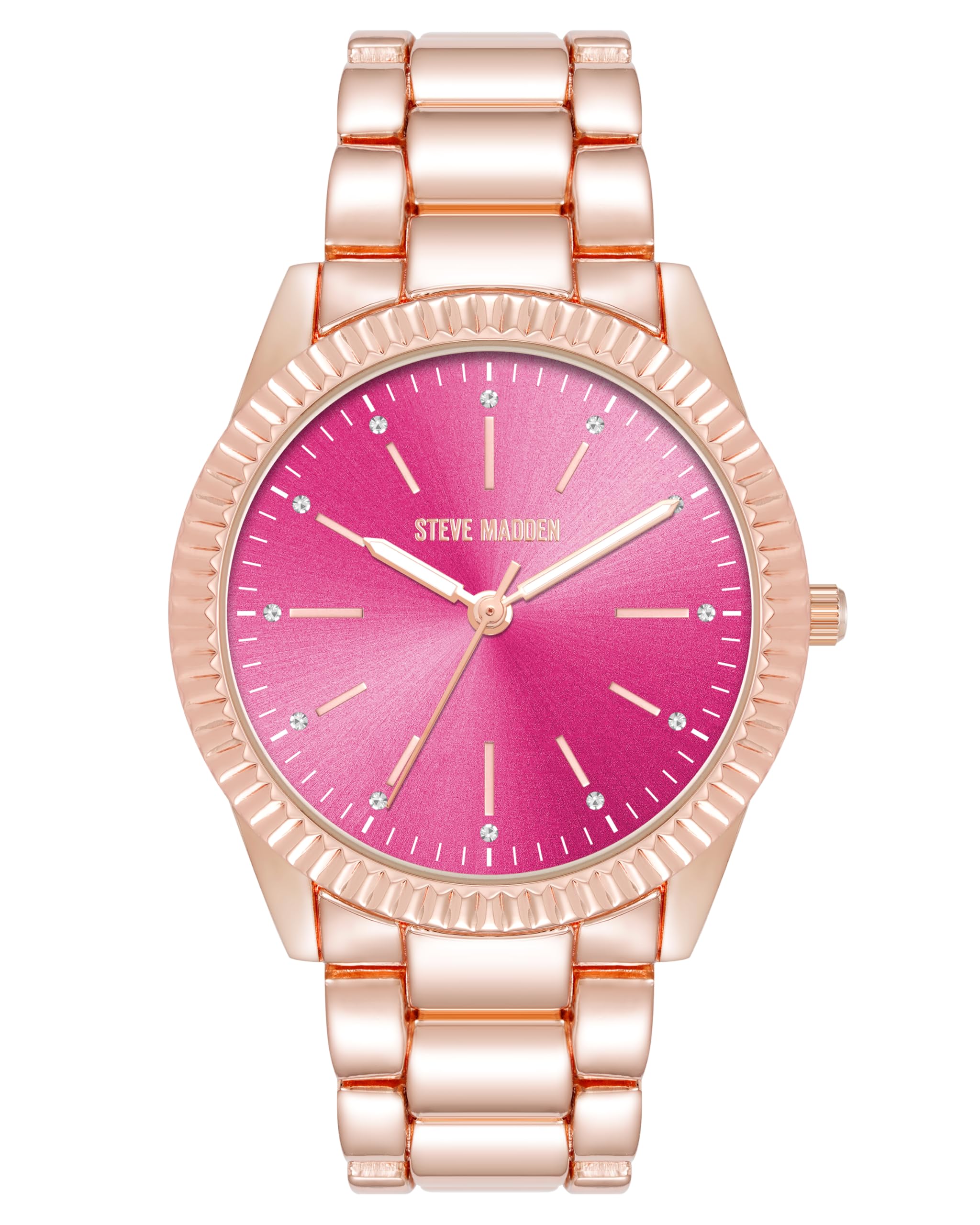 Steve Madden Women's Genuine Crystal Accented Bracelet Watch