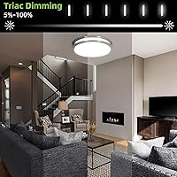 Vista 49 de Lámpara de techo LED de 13 pulgadas de montaje empotrado, luces de techo ajustables de 2700K/3000K/3500K/4000K/5000K, iluminación regulable