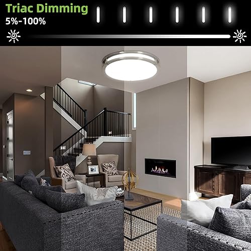 Miniatura 49 de Lámpara de techo LED de 13 pulgadas de montaje empotrado, luces de techo ajustables de 2700K/3000K/3500K/4000K/5000K, iluminación regulable