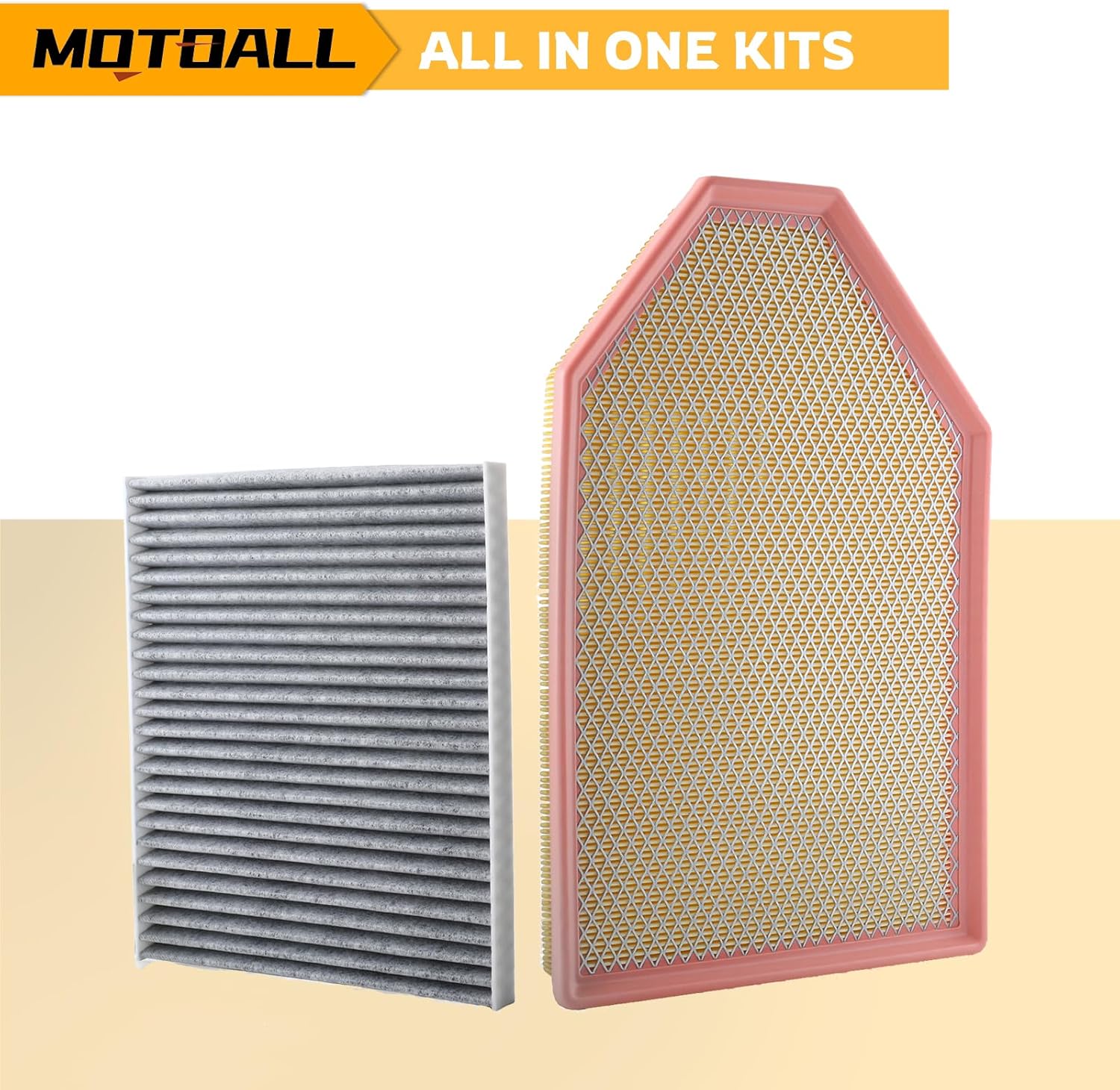 MOTOALL Engine Air Filter & Cabin Air Filter Combo Set 04861746AB Fit for Dodge Challenger Charger 11-23 for Chrysler 300 2011-2023 Replaces# 68071668AA
