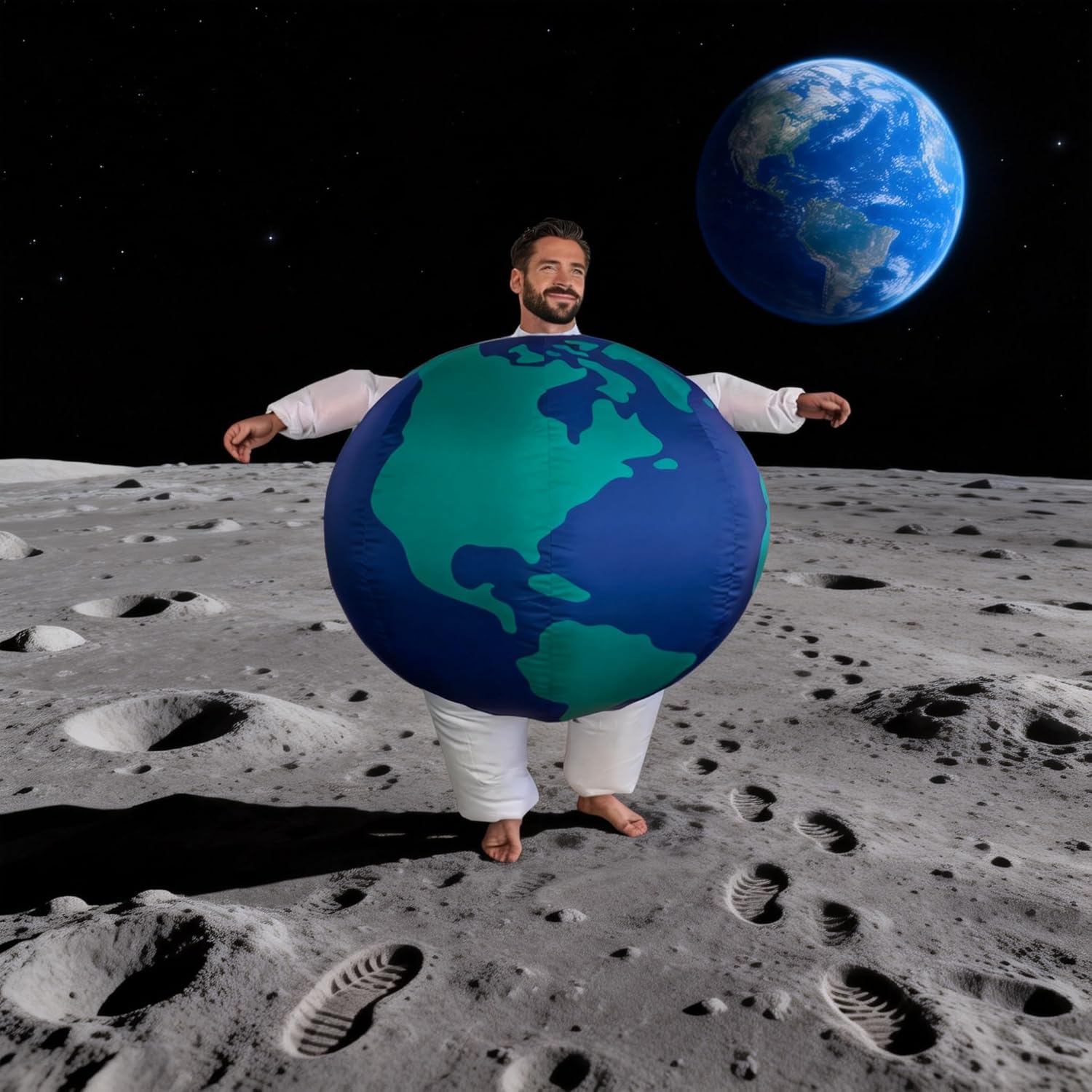 The Earth Costume Inflatable The Globe Costumes Women Men Fancy Planet Suit Blow up for Halloween Party