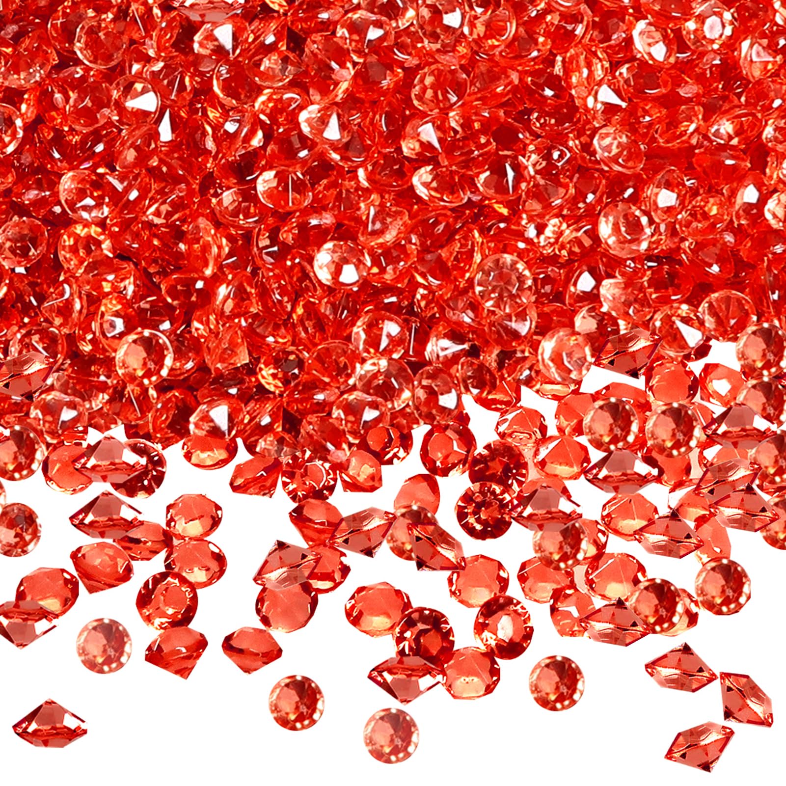 TOAOB 5000 Pieces 4.5mm Red Crystal Diamond Shape Acrylic Transparent for Wedding Table Decoration