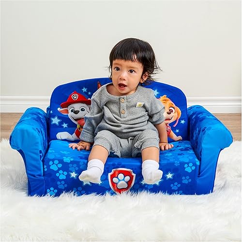 Miniatura 22 de Marshmallow Furniture, Gabby's Dollhouse - Sofá cama 3 en 1 para bebé, sofá convertible para niños, sofá cama y tapete de espuma para siesta para