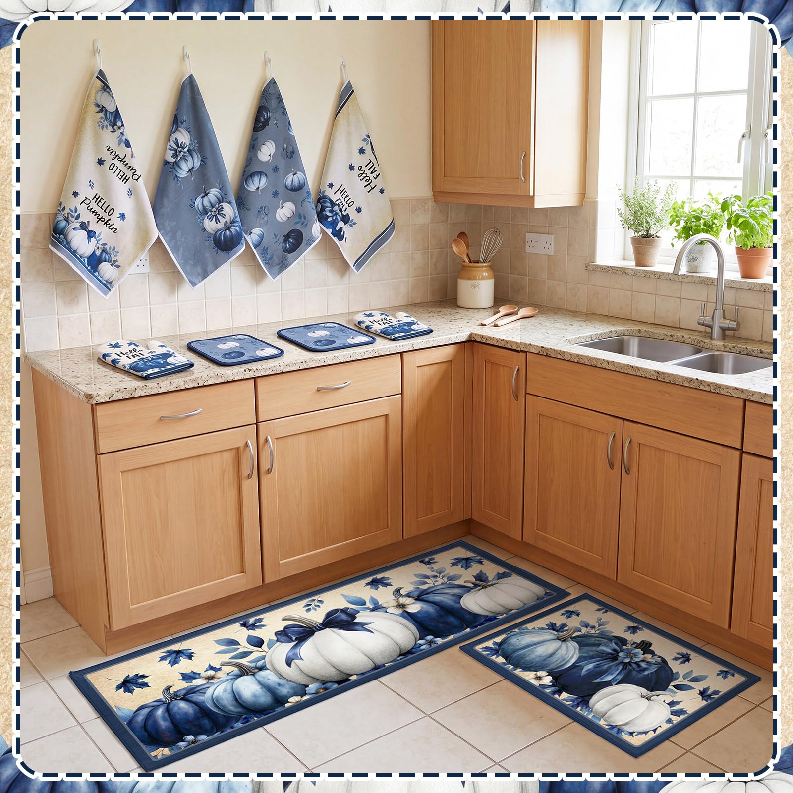 Fall Pumpkin Kitchen Decor Set - 10 Pcs -4