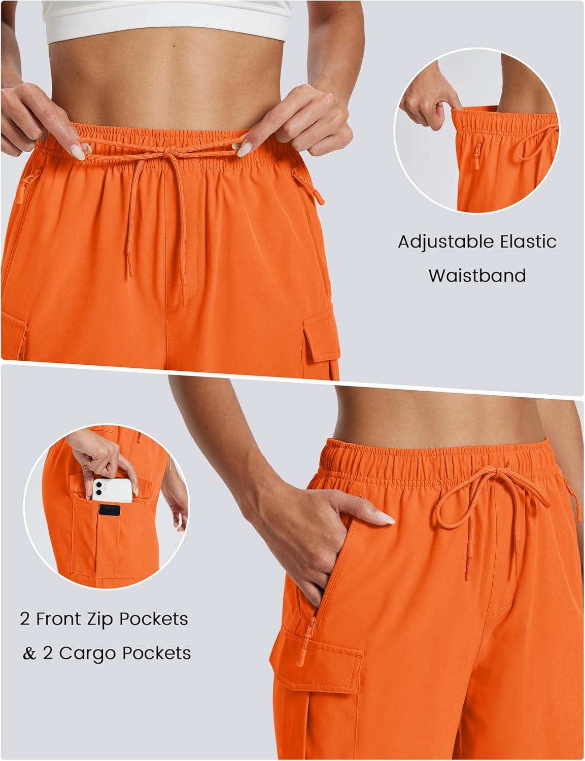 MAGCOMSEN Women's 5'' Hiking Cargo Shorts UPF 50 Quick Dry Lightweight Athletic Golf Outdoor Summer with Zipper Pockets - Image 4