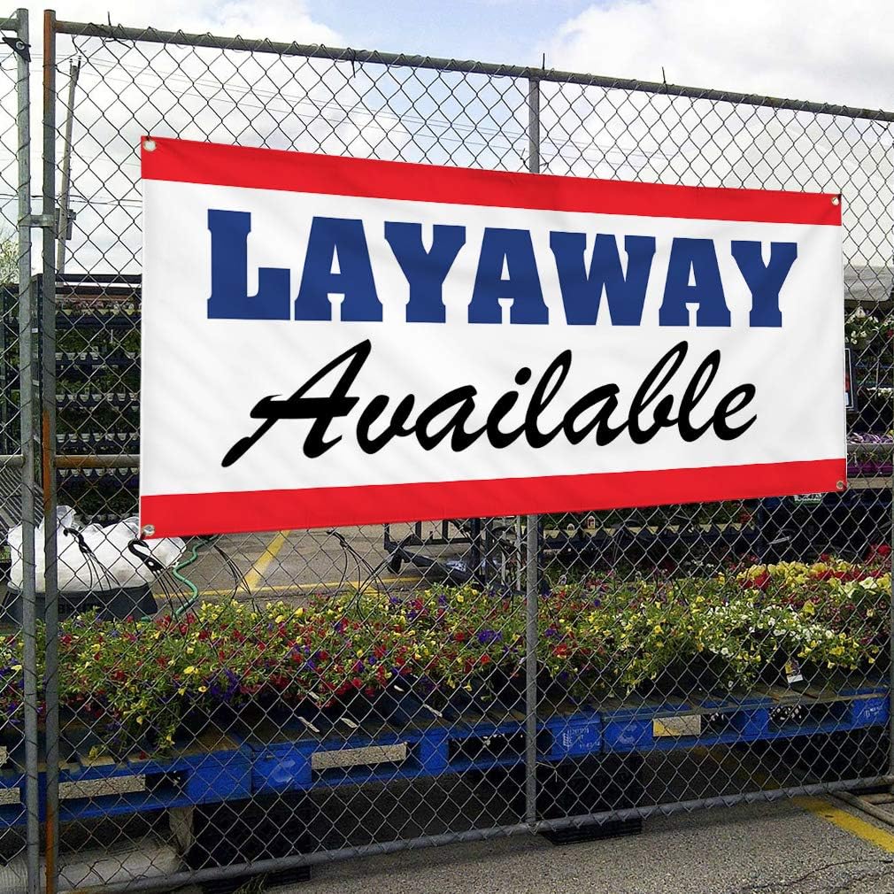 Vinyl Banner Multiple Sizes Layaway Available Business C Business Outdoor Weatherproof Industrial Yard Signs White 4 Grommets 16x40Inches