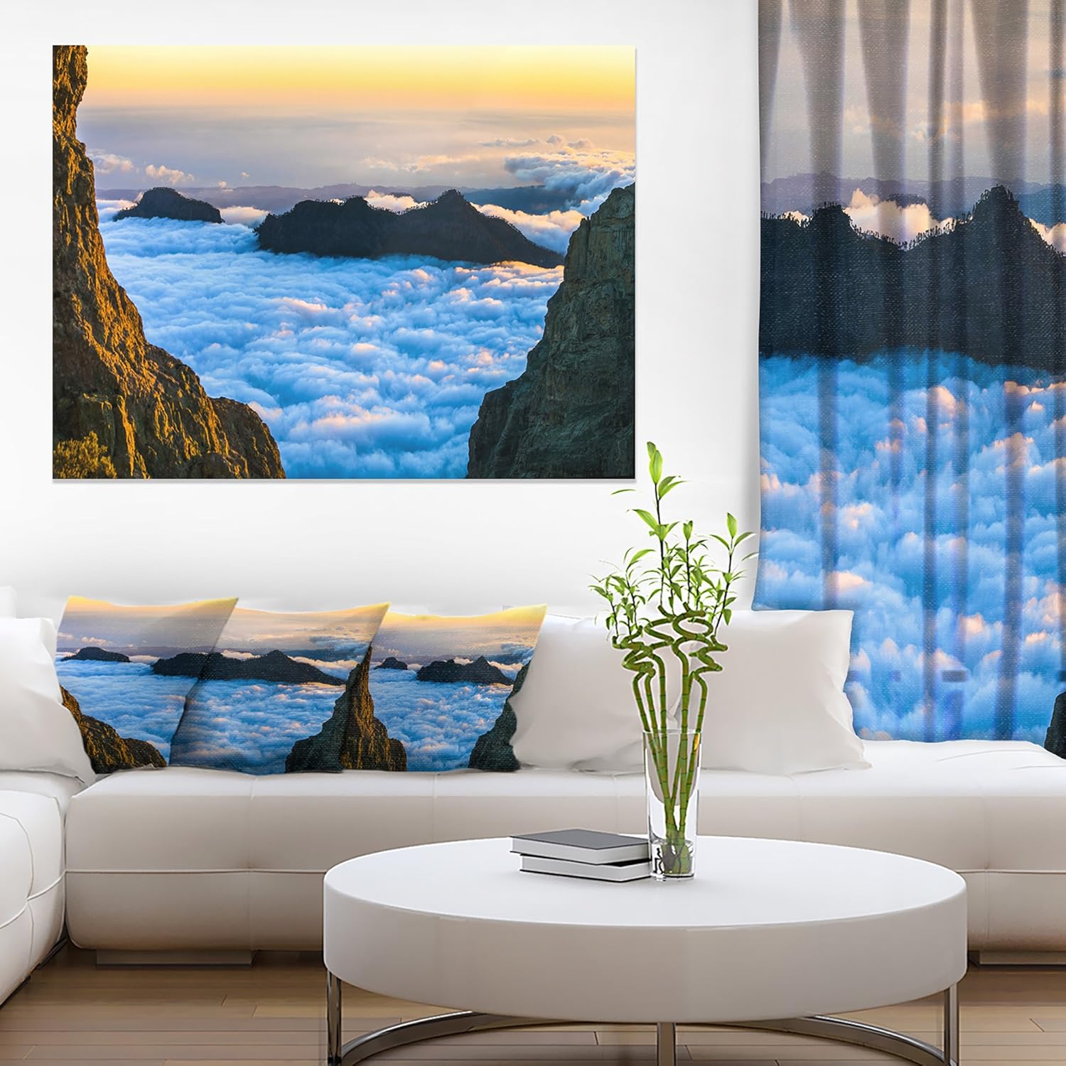 Gran Canaria Sunset over Clouds Extra Large Seashore Canvas