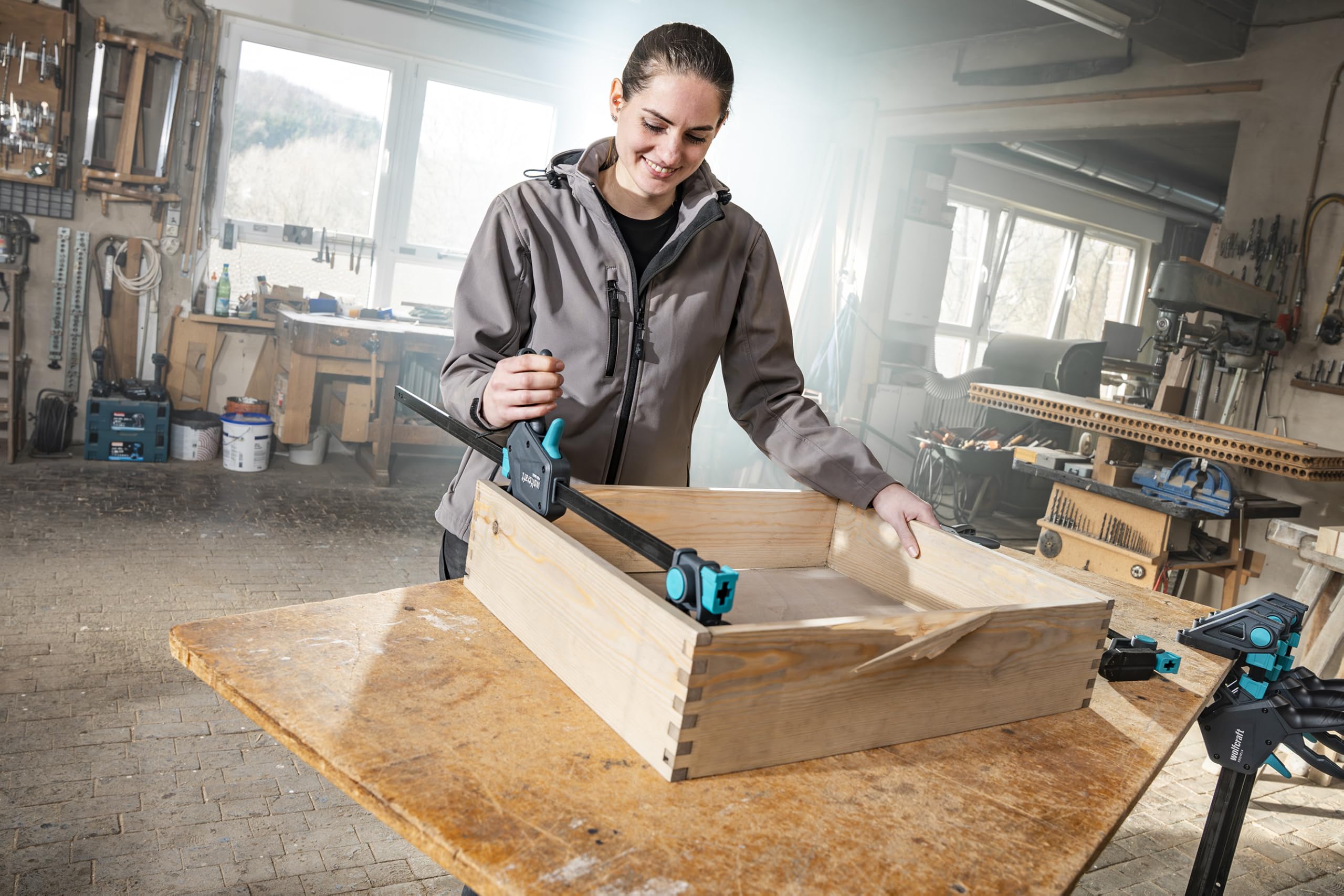 wolfcraft Serre-Joint à une Main PRO MAX - Ouverture 150 mm, 250 kg