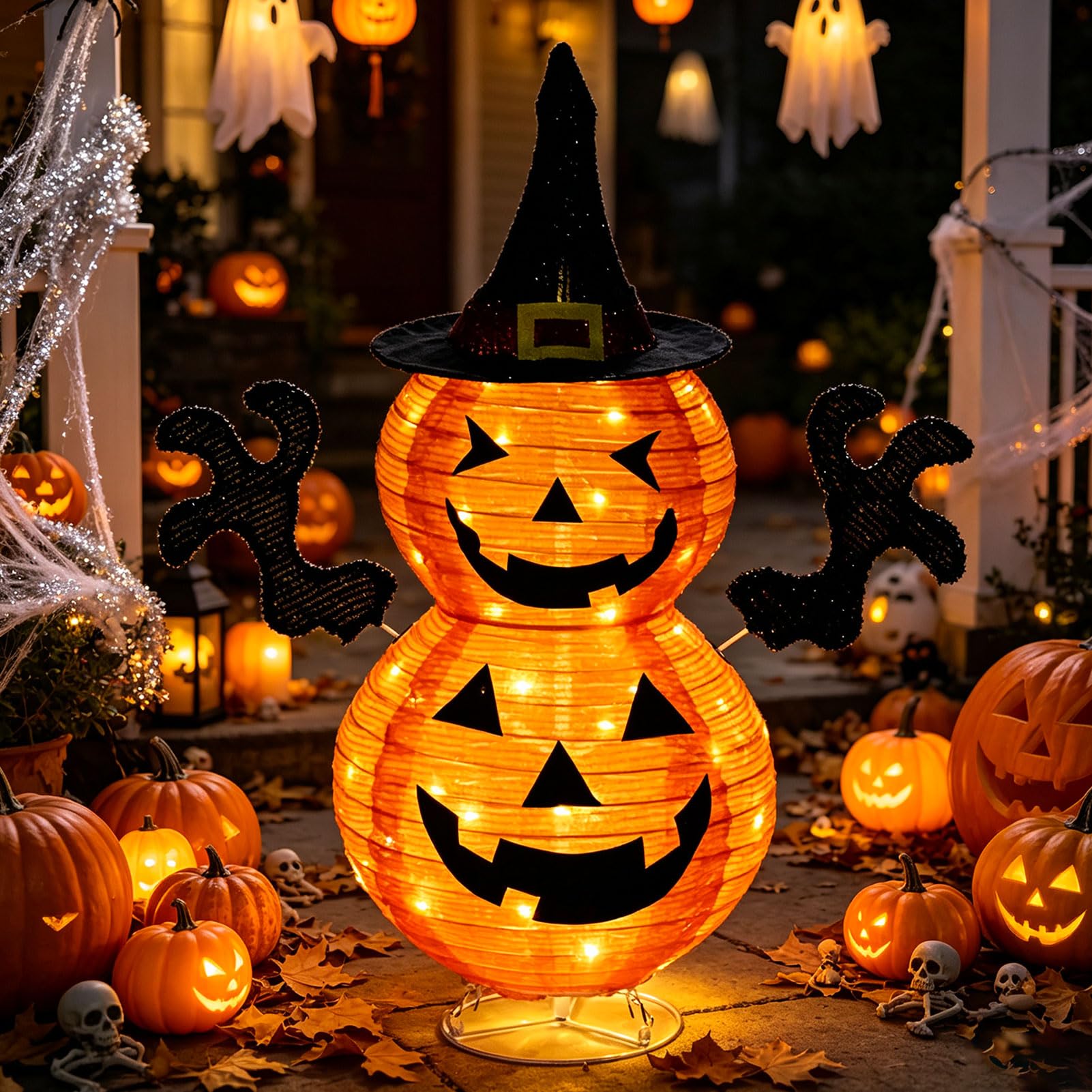 Halloween Deko Kürbis LED mit Timer für Halloween Deko Outdoor Party