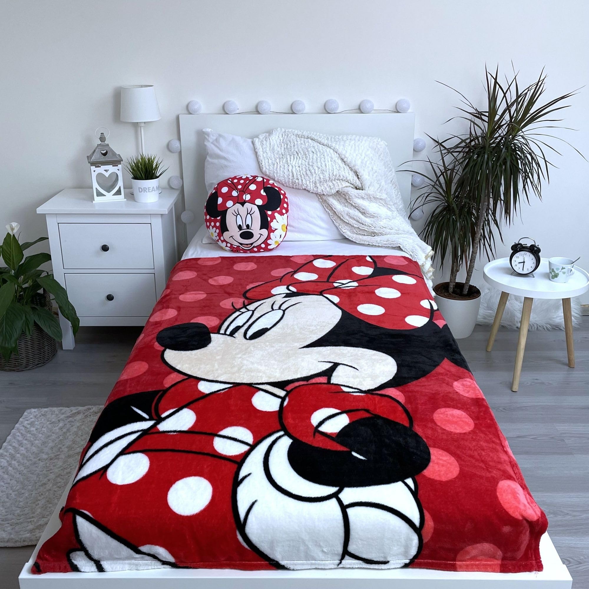 Jerry Fabrics Manta de peluche de Minnie Mouse, 100 x 150 cm