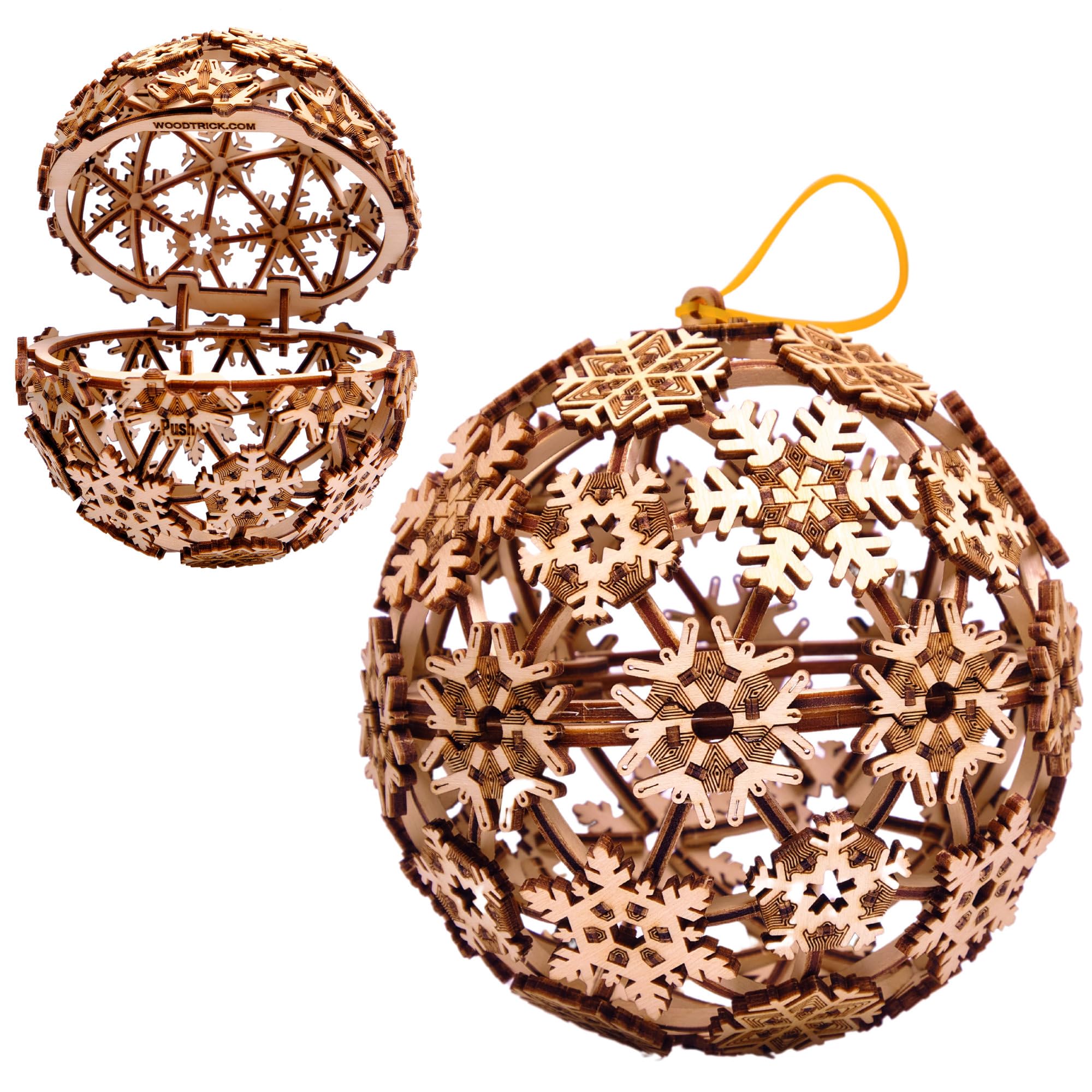 Wood Trick Christmas Ball 3D Wooden Puzzles for Adults and Kids to Build - Store Your Precious Items - Wooden Model Kits for Adults and Kids