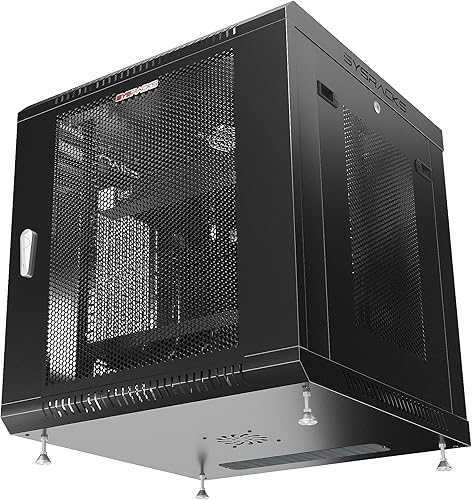 Miniatura 10 de Sysracks - Estante para servidores - Armario de pared - Estante de montaje en pared en ruedas con bloqueo de red con ventiladores - Estante de audio