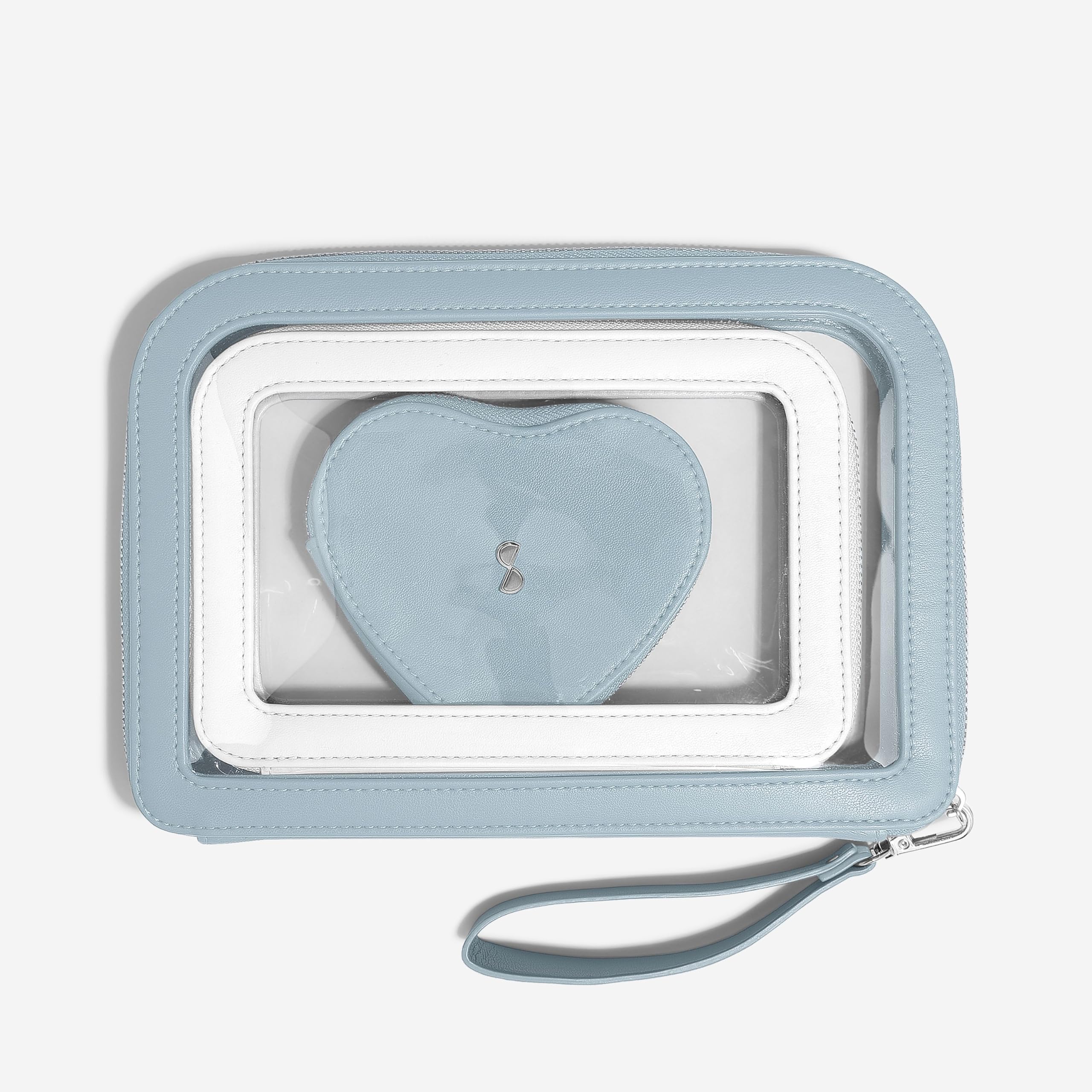 Stackers Blue & White Travel Pouch Set