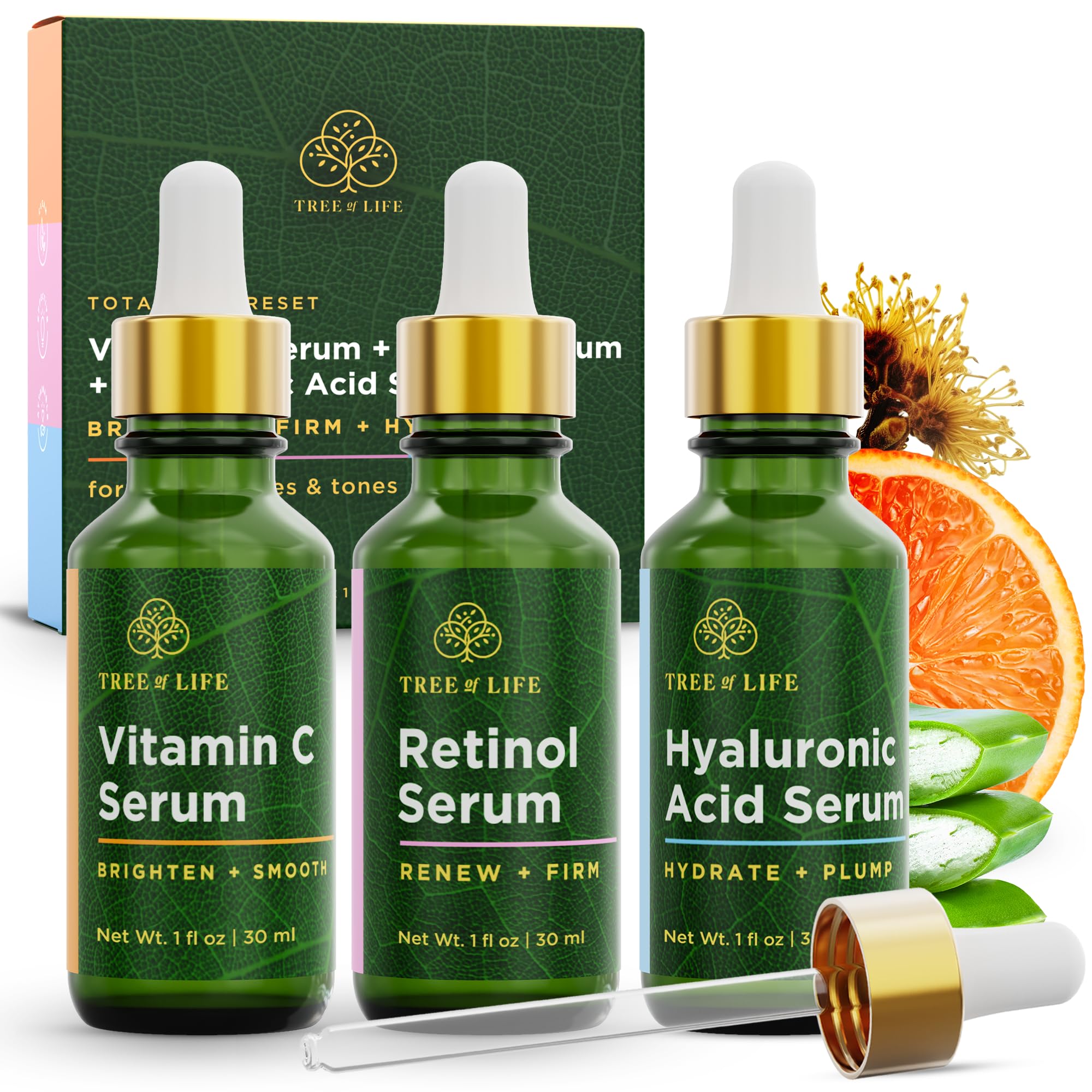 TREE OF LIFE BEAUTY Anti Aging Serum 3-Pack - Face Serum Full Regimen