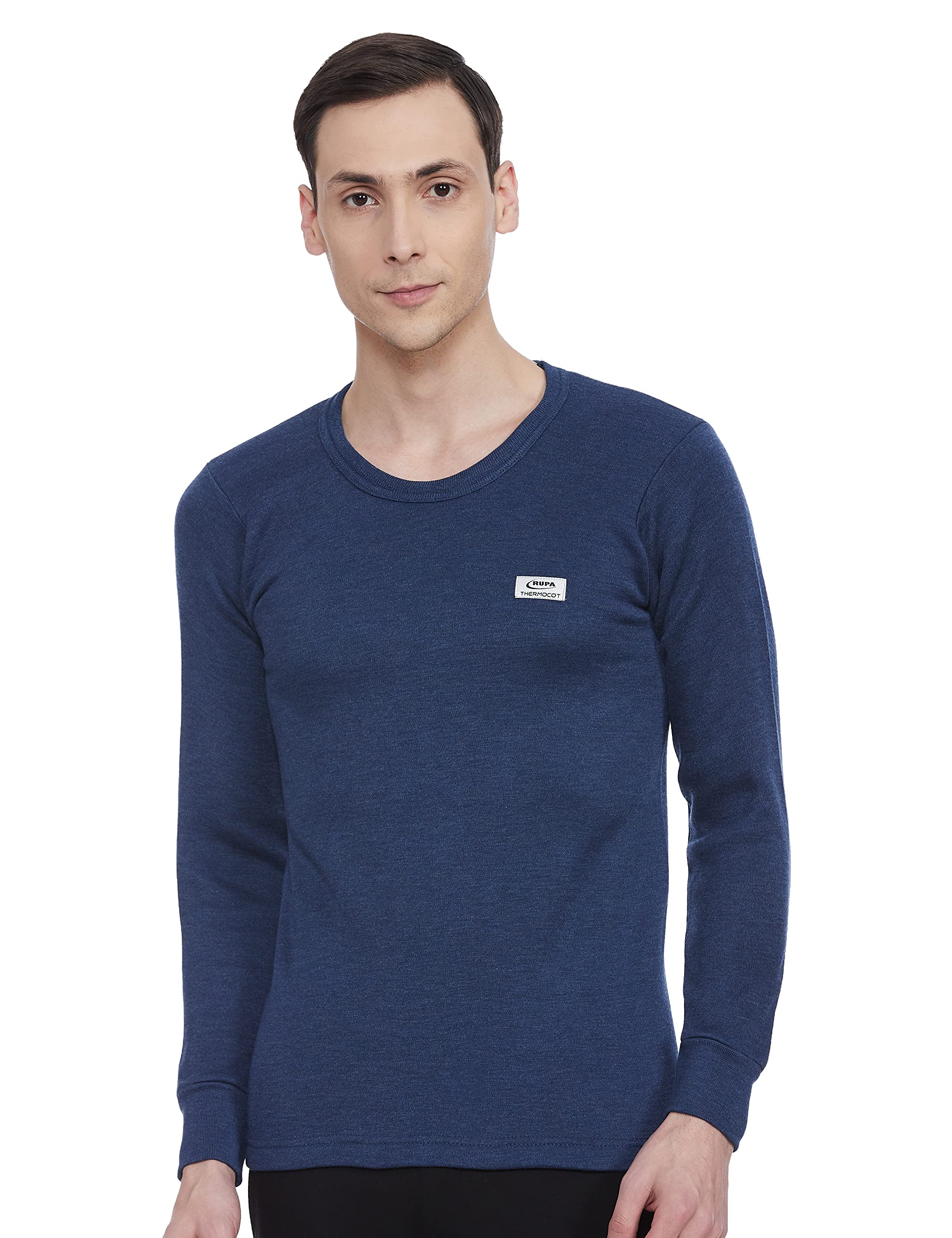 THERMOCOT Camiseta térmica de invierno para hombre, hecha de mezcla de algodón, cuello redondo, ropa térmica interior para hombre, mangas completas y ajuste cómodo, chaleco térmico de alta calidad